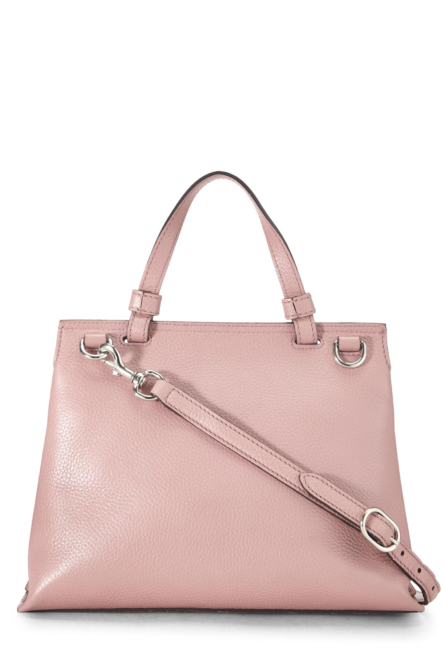 Gucci, Pink Leather Bamboo Daily Handbag Small, Pink