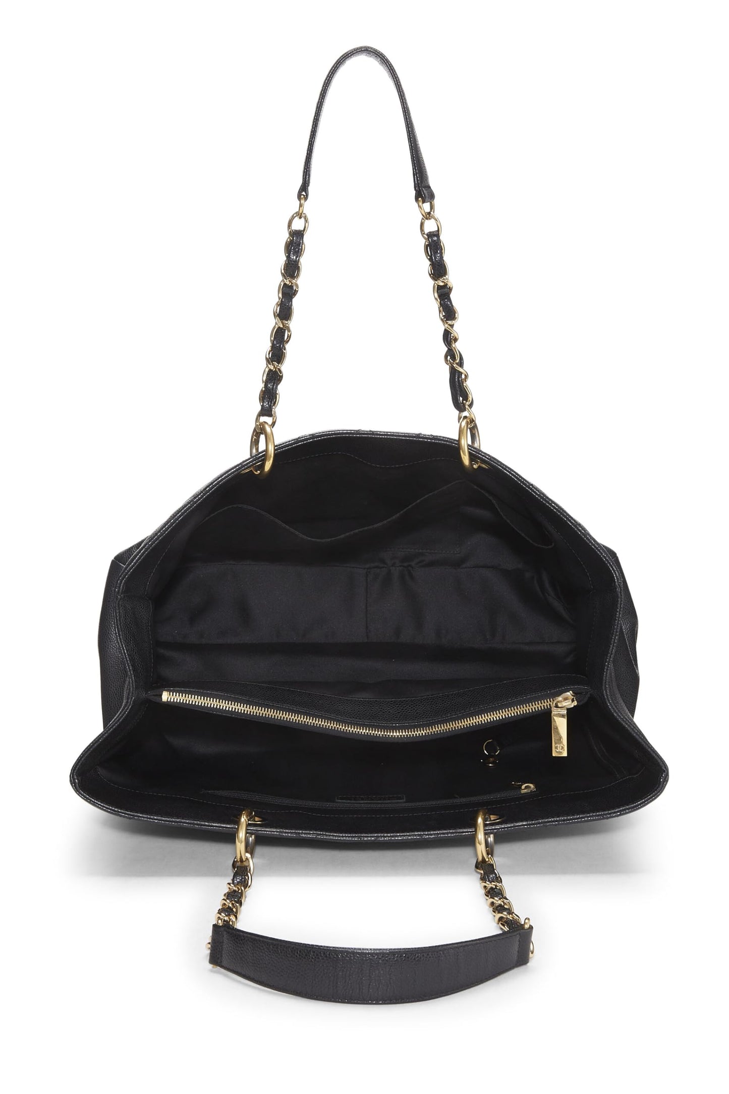 Chanel,  Black Quilted Caviar Grand Shopping Tote (GST), Black