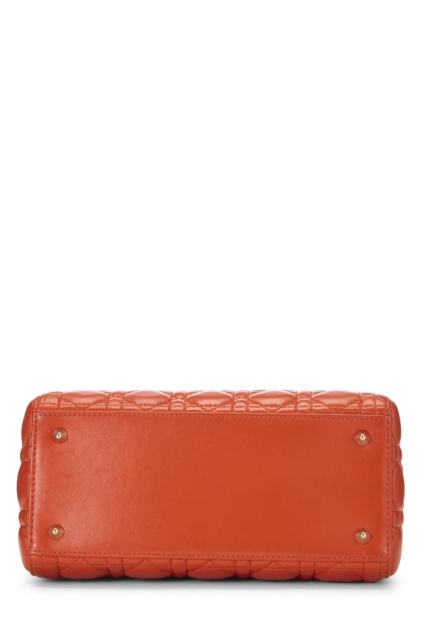 Dior,  Orange Cannage Quilted Lambskin Lady Dior Medium, Orange