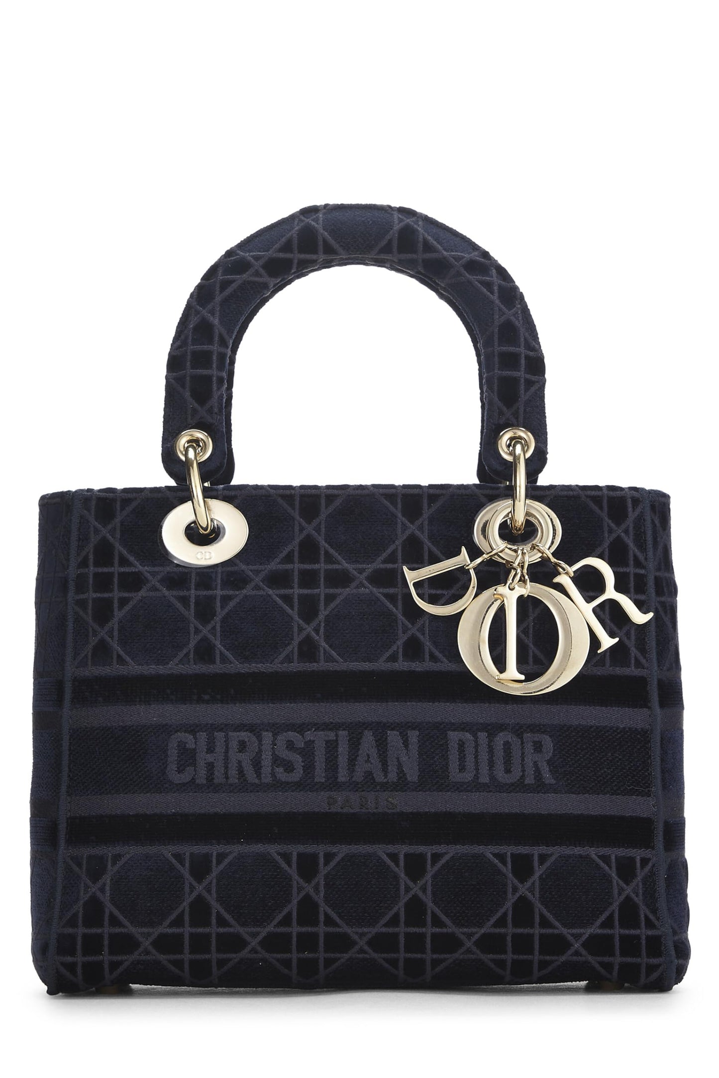 Dior,  Blue Velvet Cannage Lady D-Lite Medium, Blue