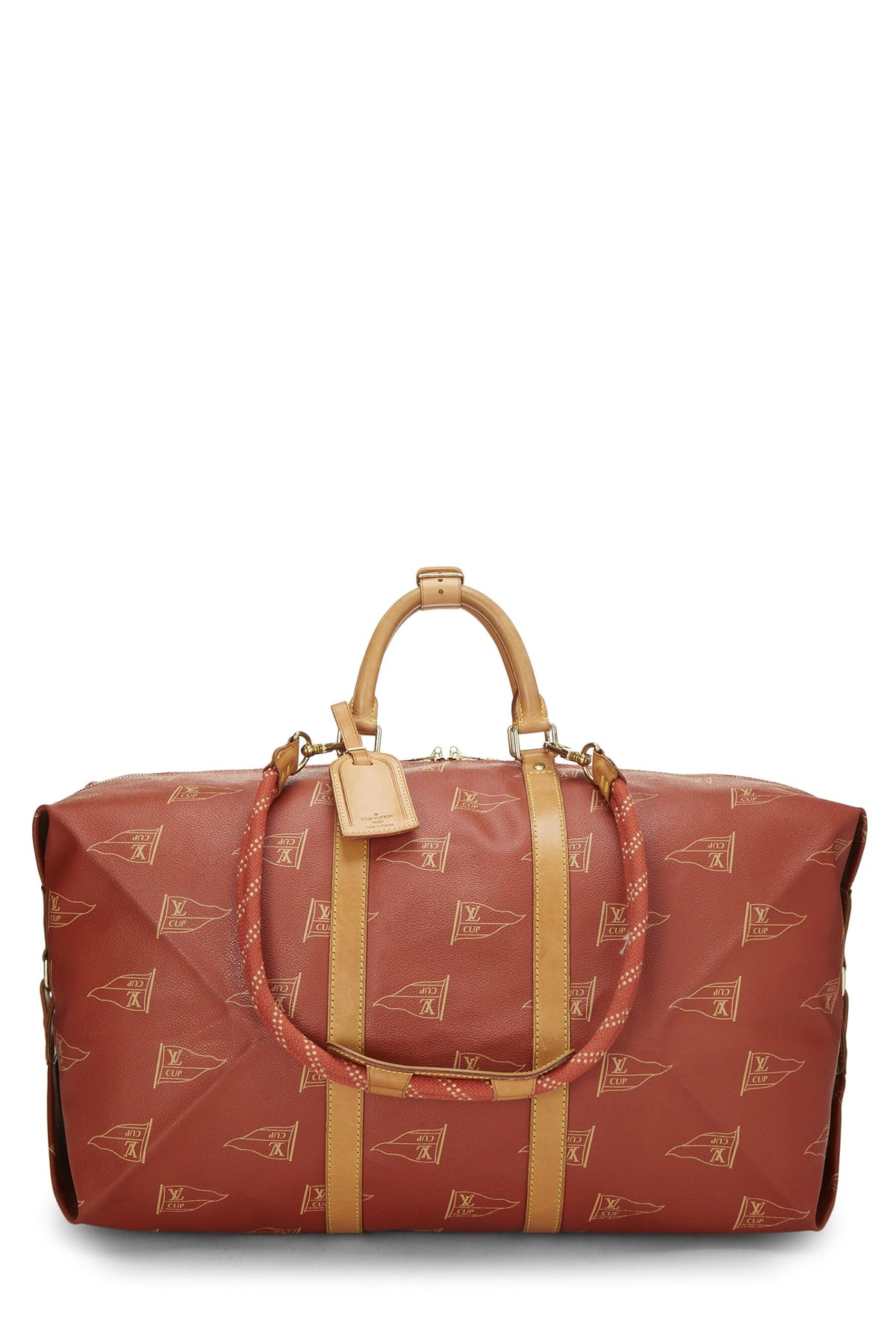 Louis Vuitton,  Red Coated Canvas America's Cup Sac Cabourg, Red