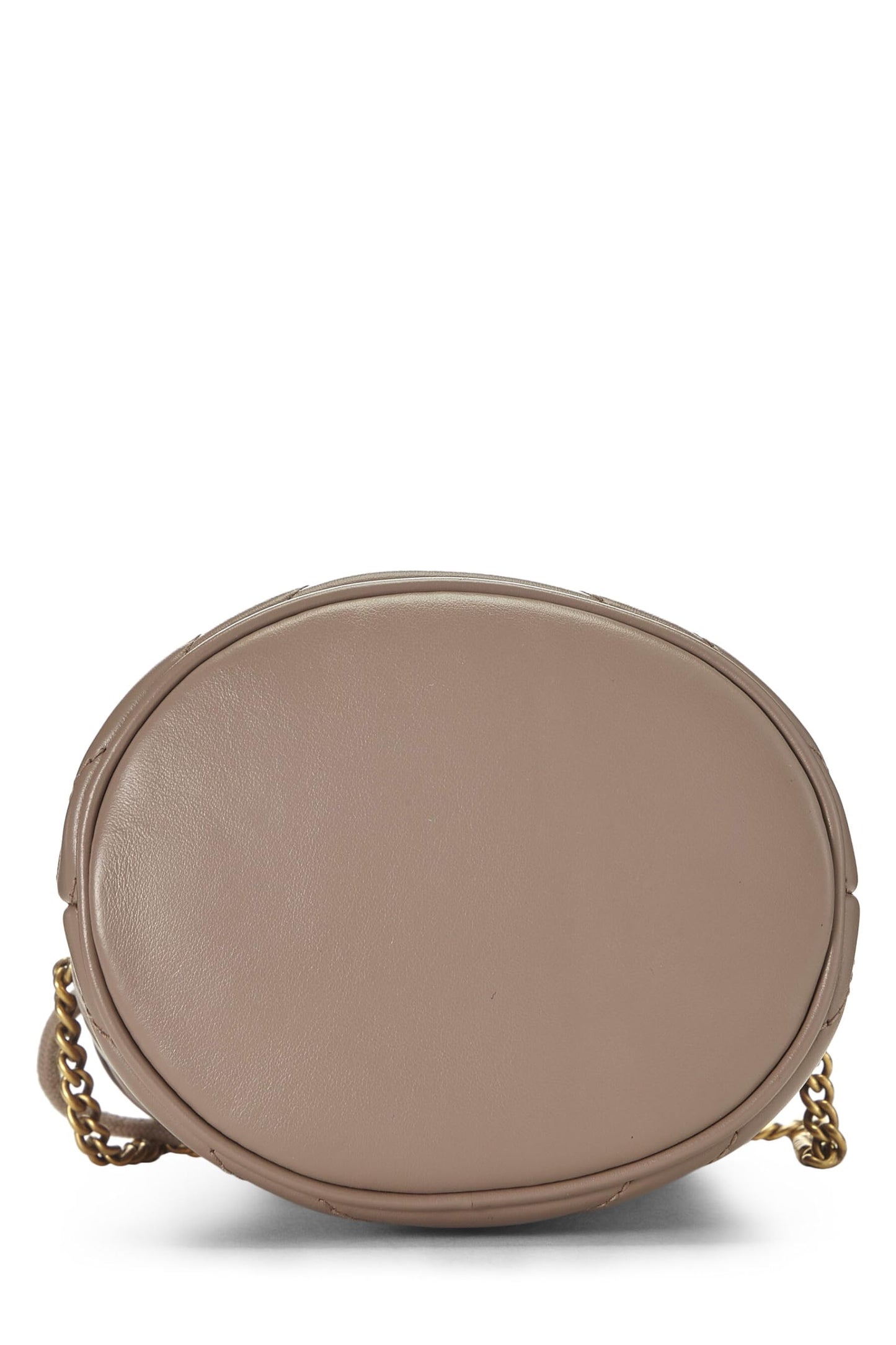 Gucci, Beige Leather GG Marmont Chain Bucket Bag Small, Beige