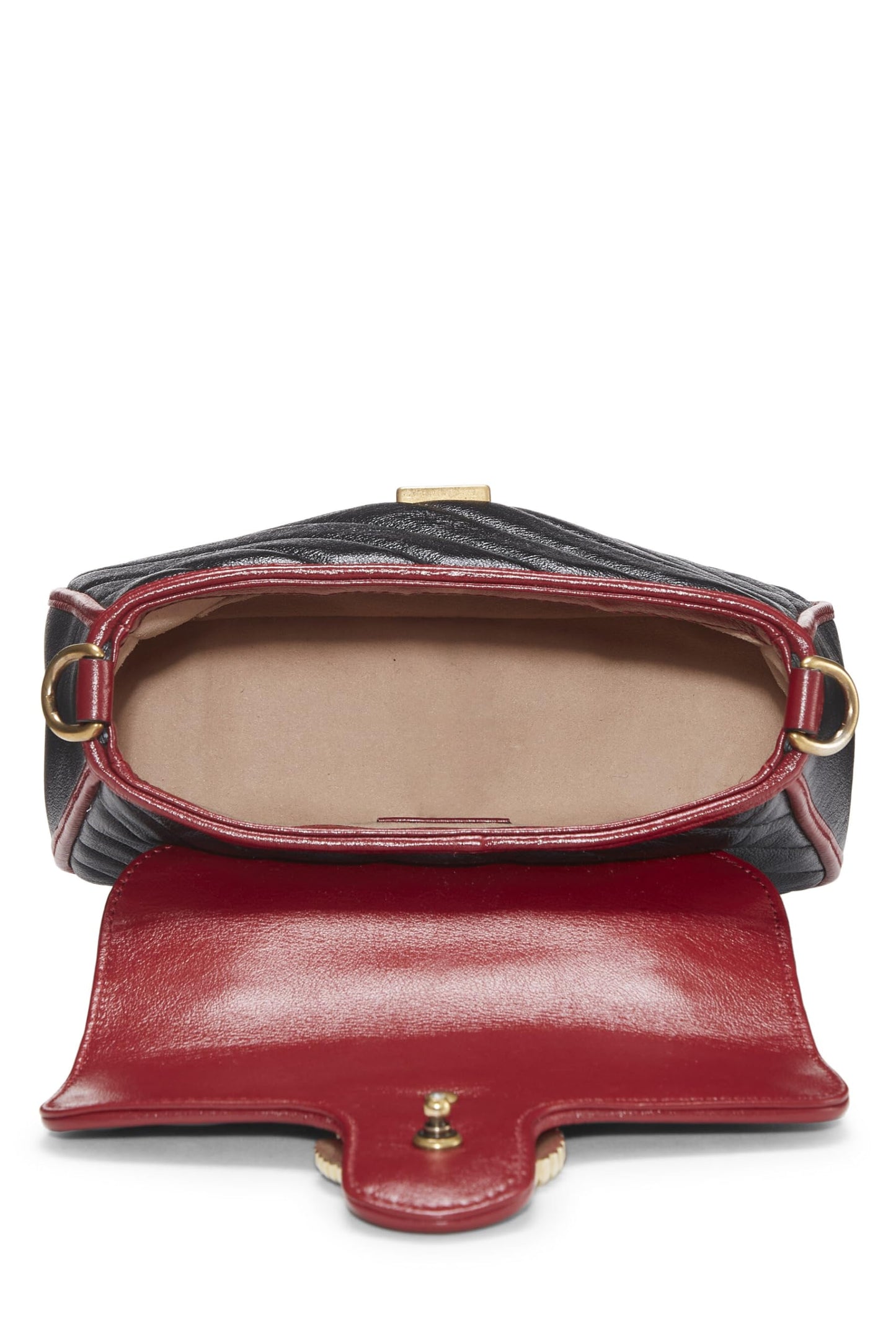 Gucci, Black Leather Torchon GG Marmont Top Handle Bag Mini, Multi