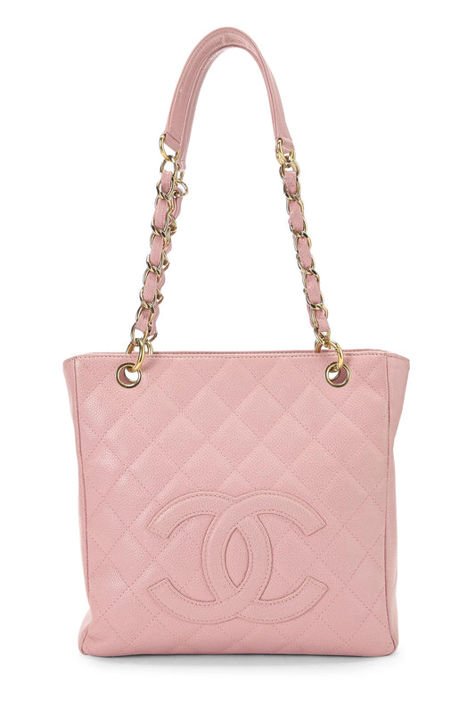 Chanel,  Pink Quilted Caviar Petite Shopping Tote (PST), Pink