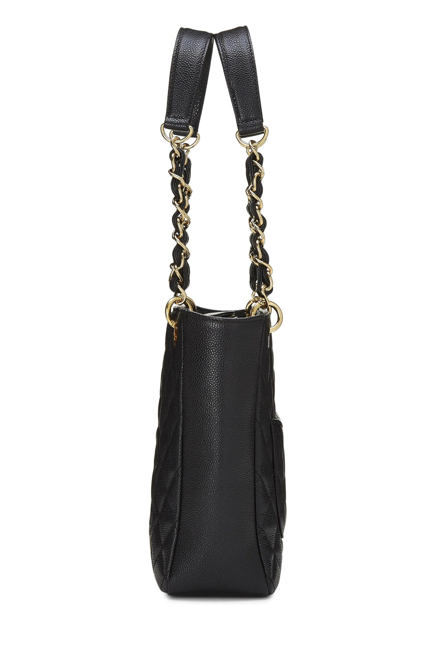 Chanel,  Black Quilted Caviar Petite Shopping Tote (PST), Black