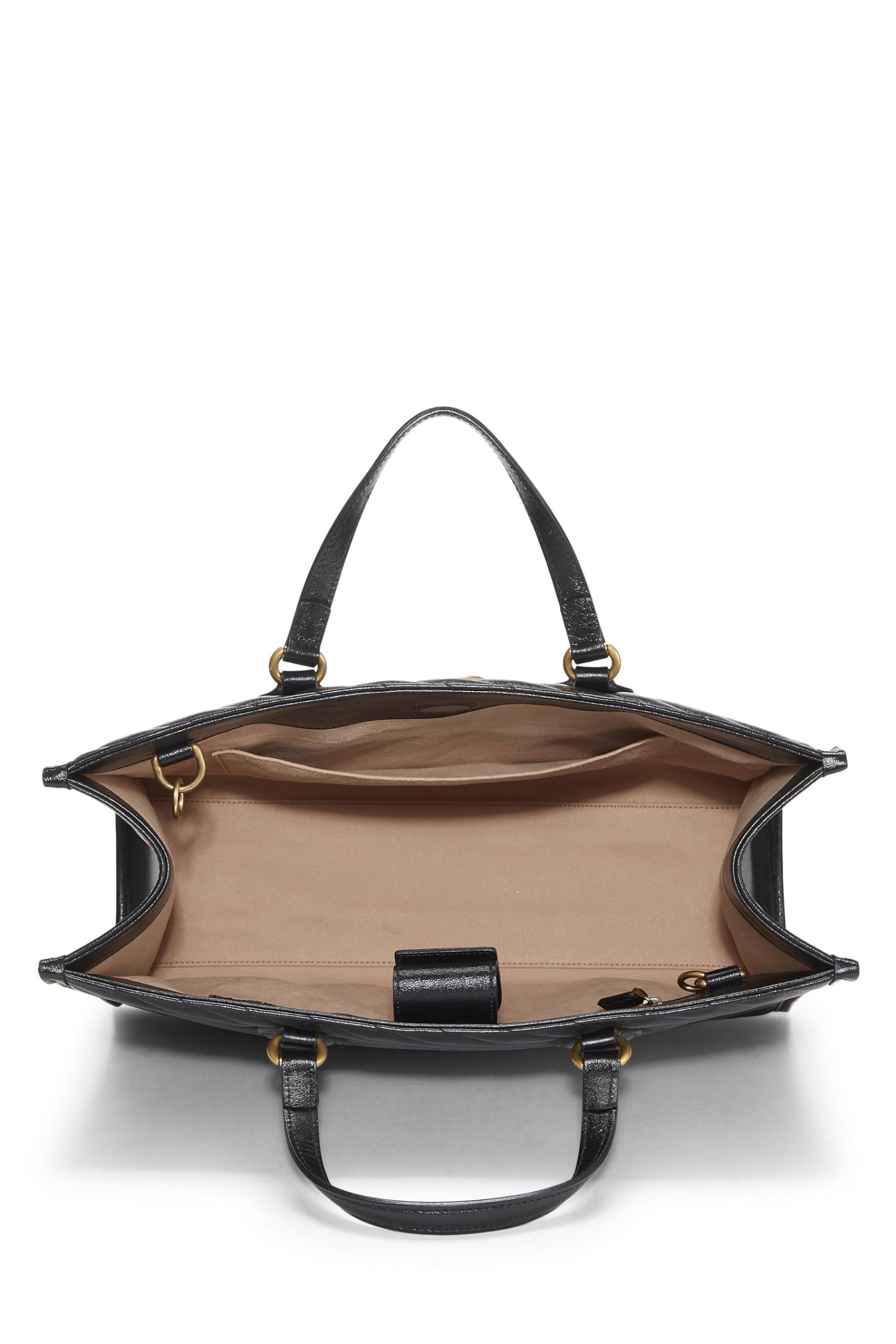 Gucci, Black Leather Marmont Handle Bag Medium, Black