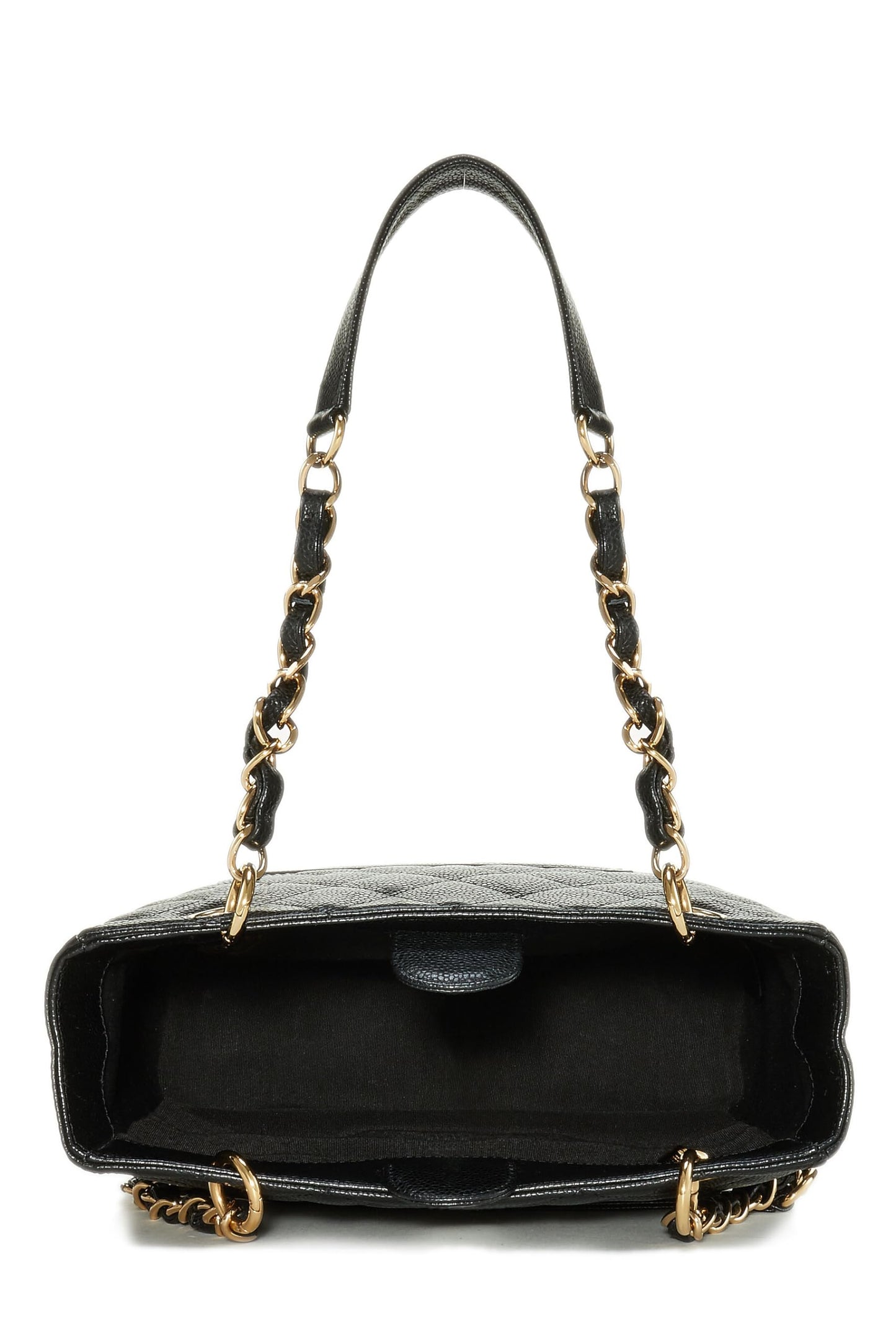 Chanel,  Black Quilted Caviar Petite Shopping Tote (PST), Black