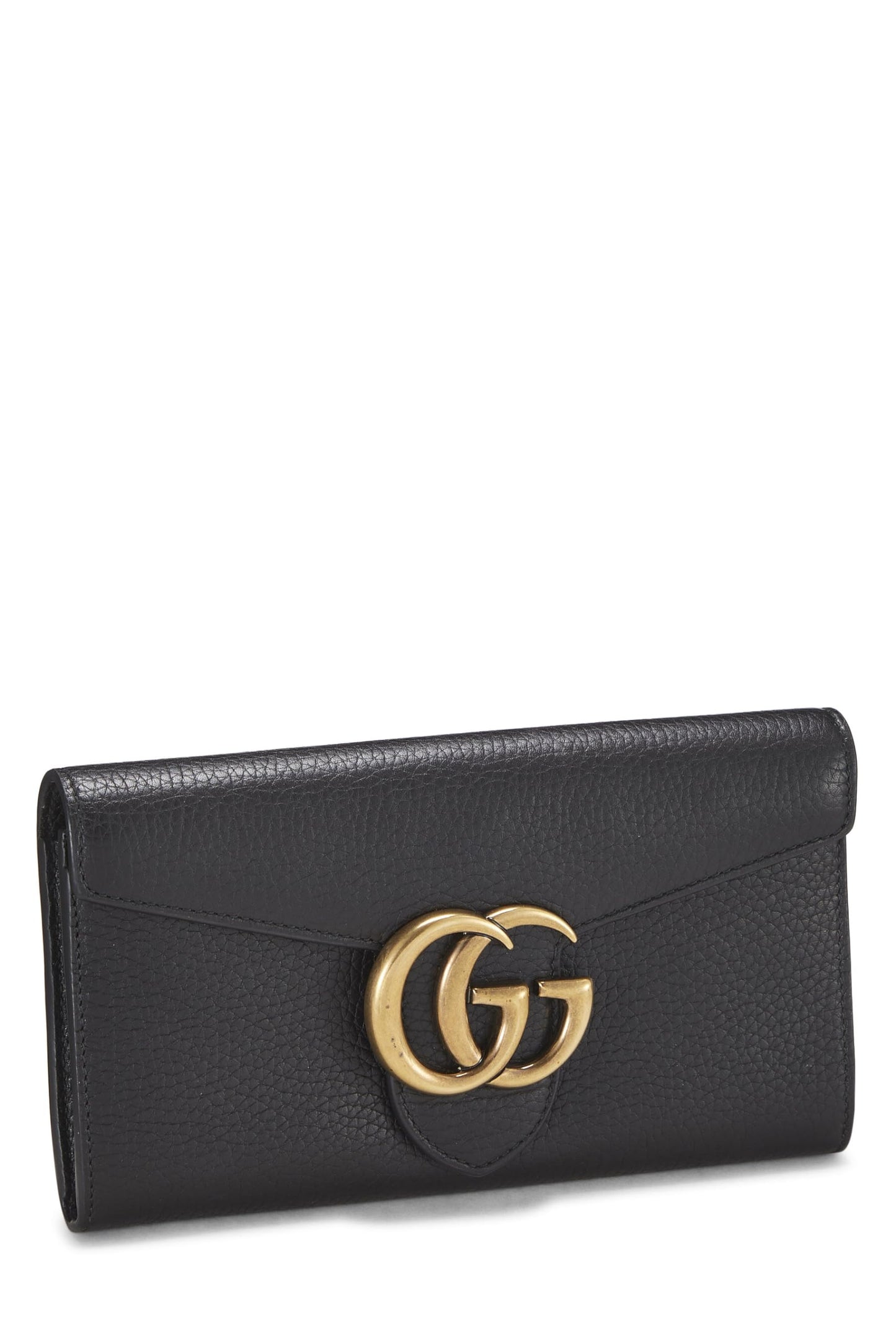 Gucci, Black GG Marmont Leather Long Wallet, Black
