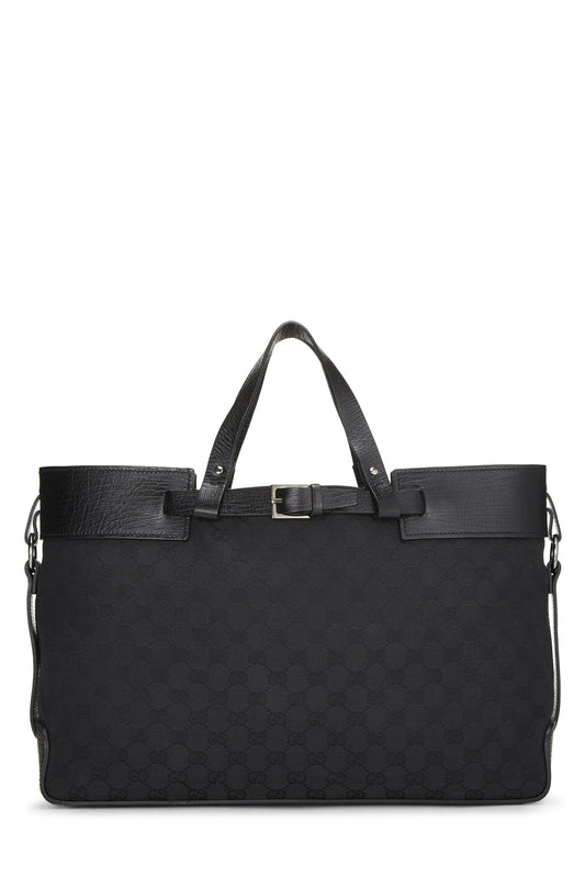 Gucci, Black Original GG Canvas Buckle Tote Large, Black