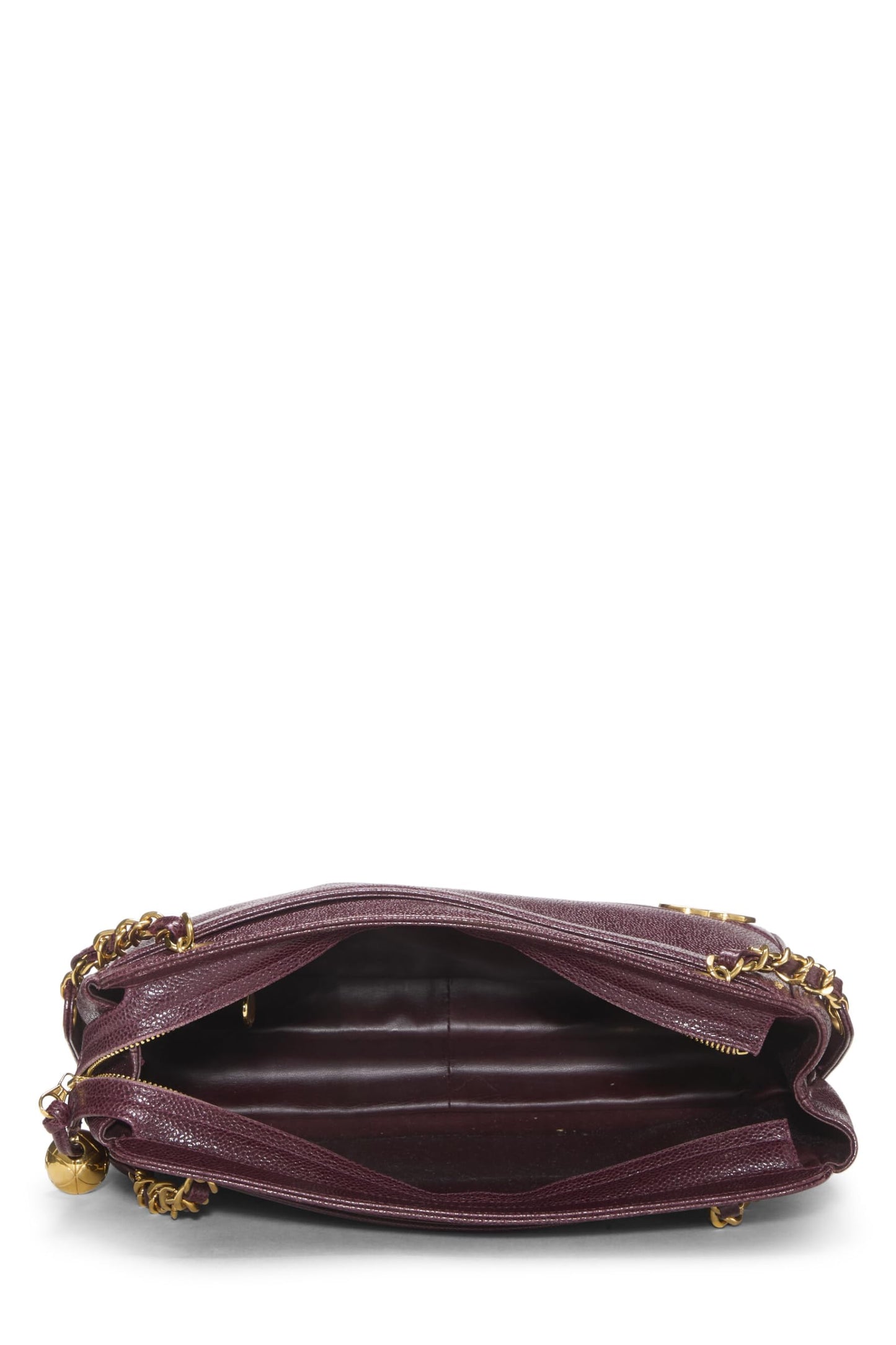 Chanel,  Burgundy Caviar 3 'CC' Tote Large, Burgundy