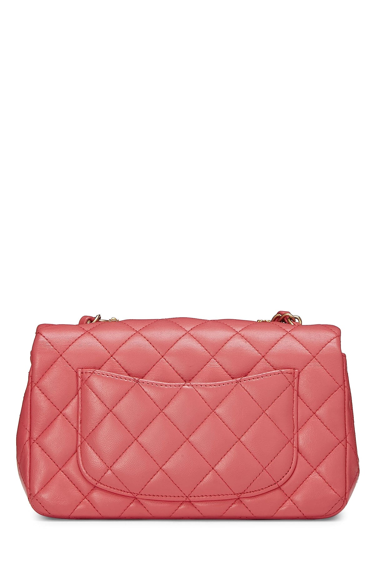 Chanel,  Pink Lambskin Lucky Charm Rectangular Flap Mini, Pink