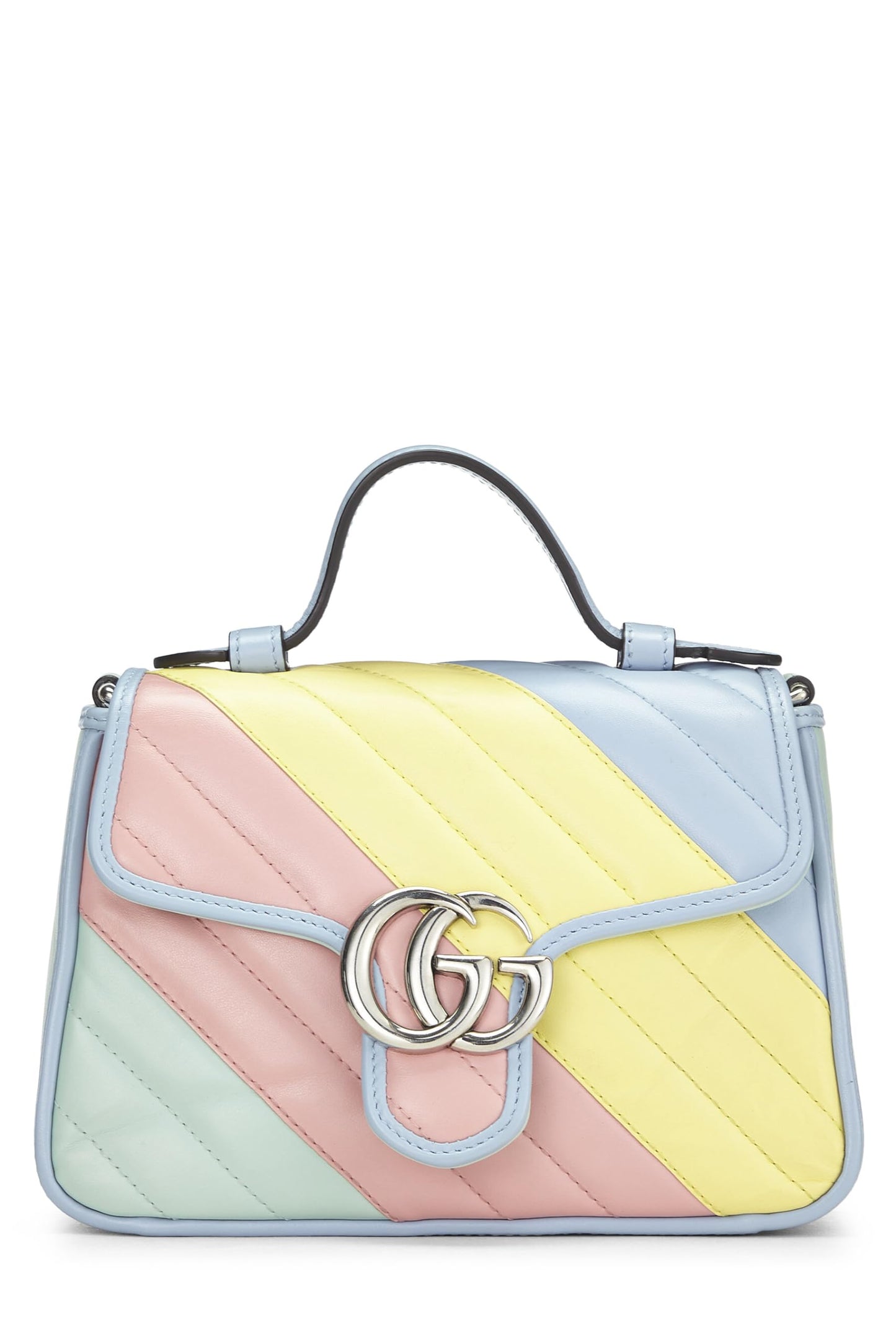 Gucci, Multicolor Leather Marmont Top Handle Flap Bag Mini, Multi