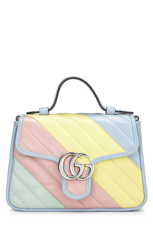 Gucci, Multicolor Leather Marmont Top Handle Flap Bag Mini, Multi