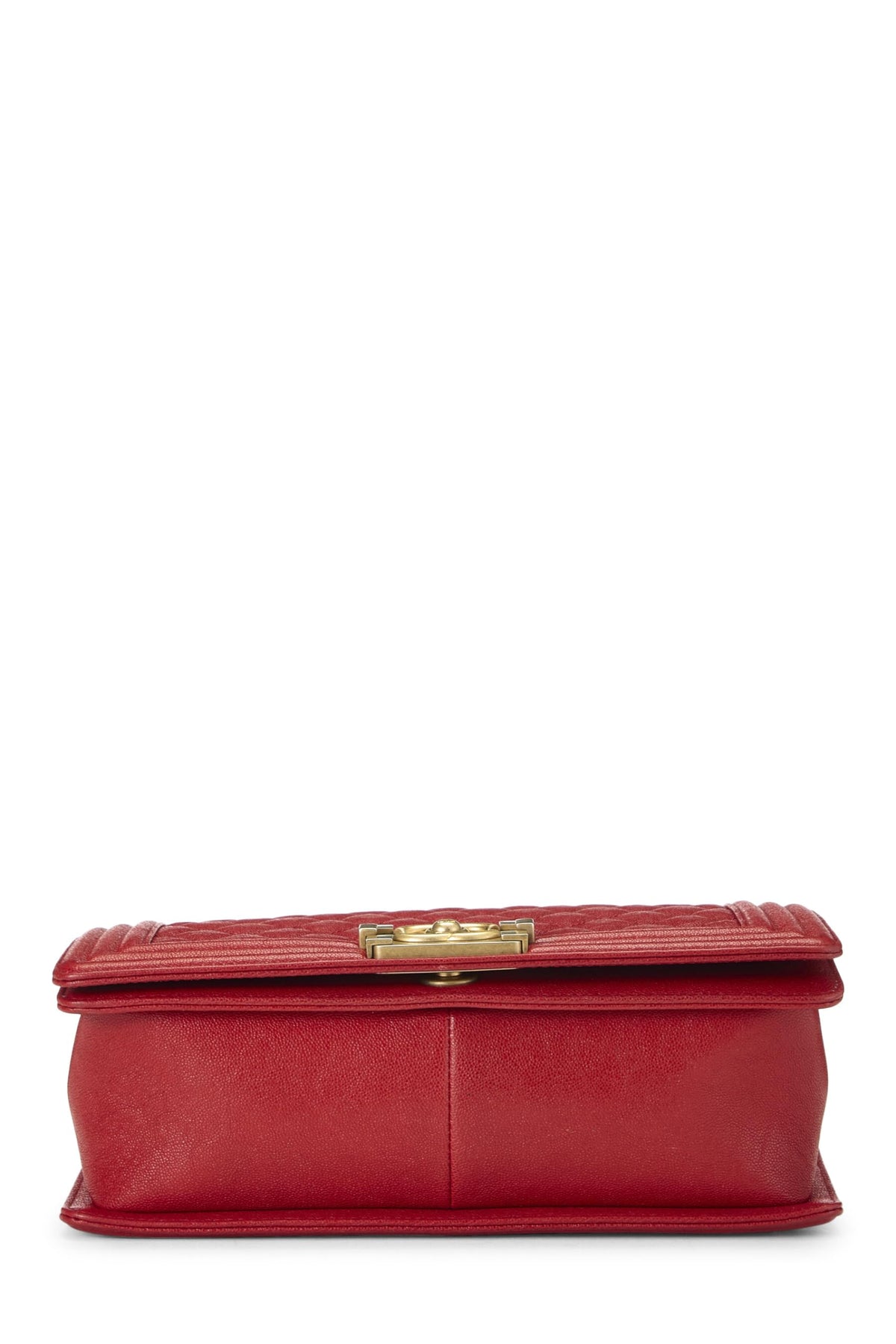 Chanel,  Red Quilted Caviar Boy Bag Medium, Red
