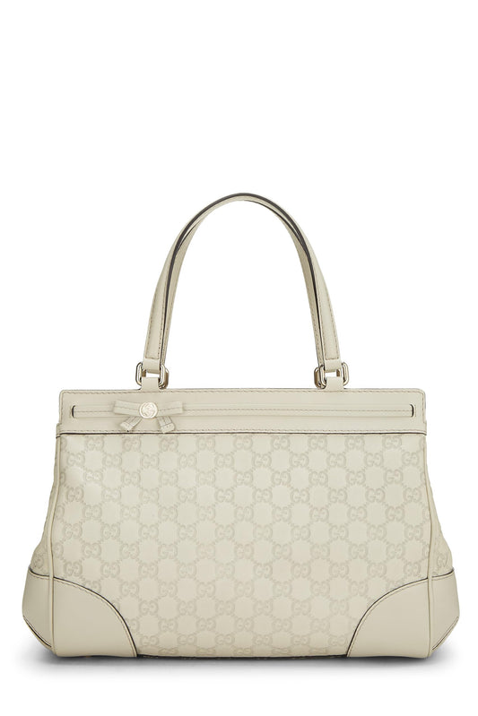 Gucci, White Guccissima Mayfair Double Tote, White