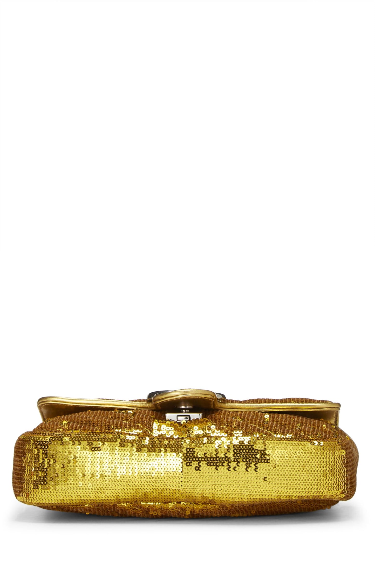 Gucci, Gold Sequin GG Marmont Shoulder Bag, Yellow