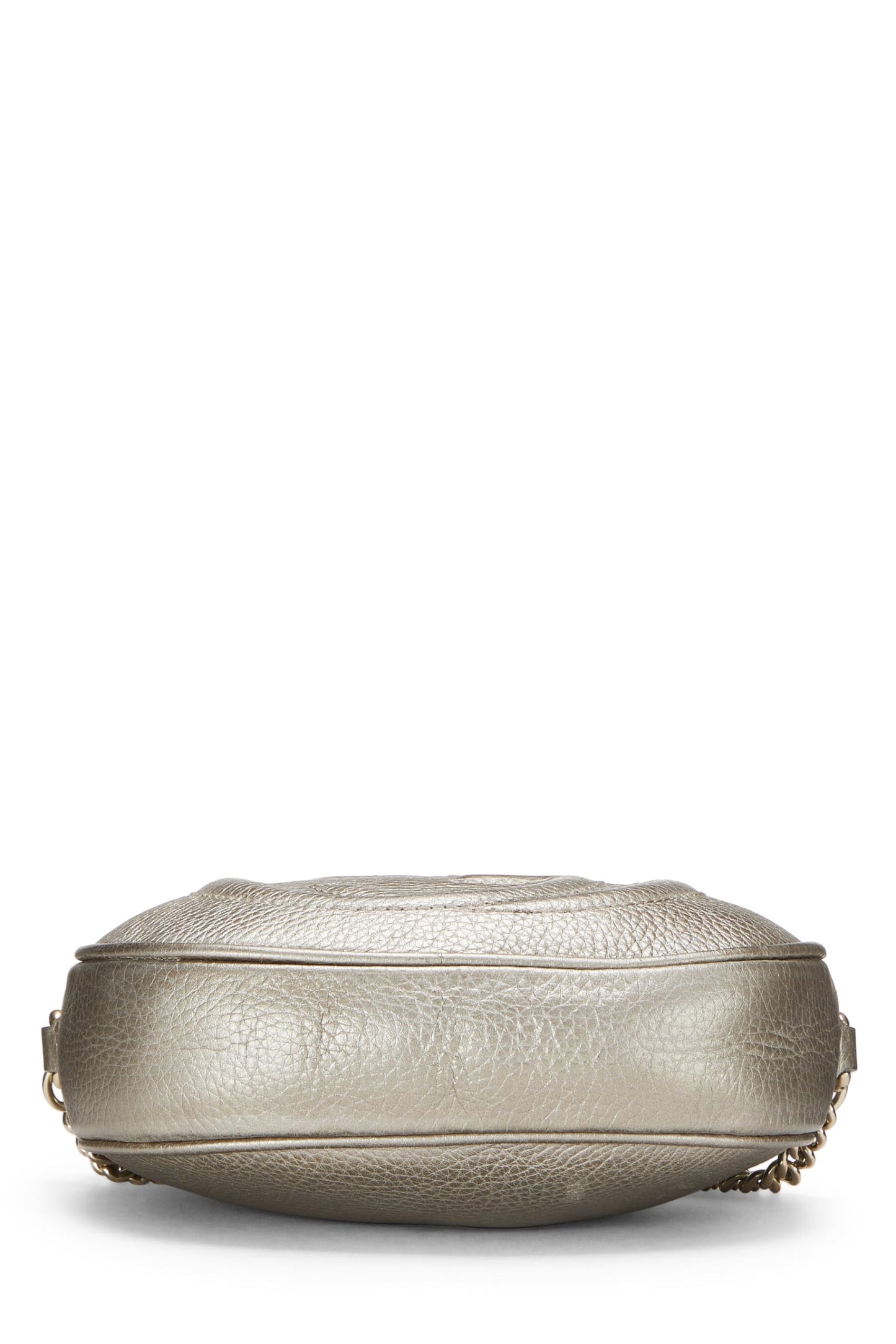 Gucci, Metallic Gold Leather Soho Round Chain Crossbody Mini, Gold