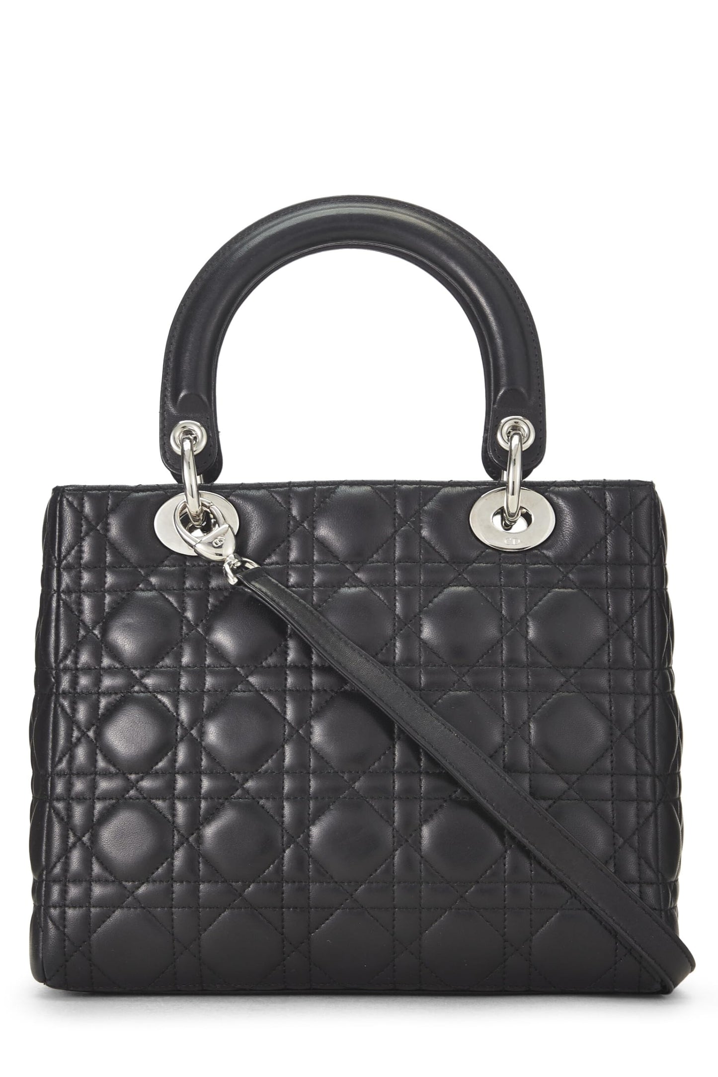 Dior,  Black Cannage Quilted Lambskin Lady Dior Medium, Black
