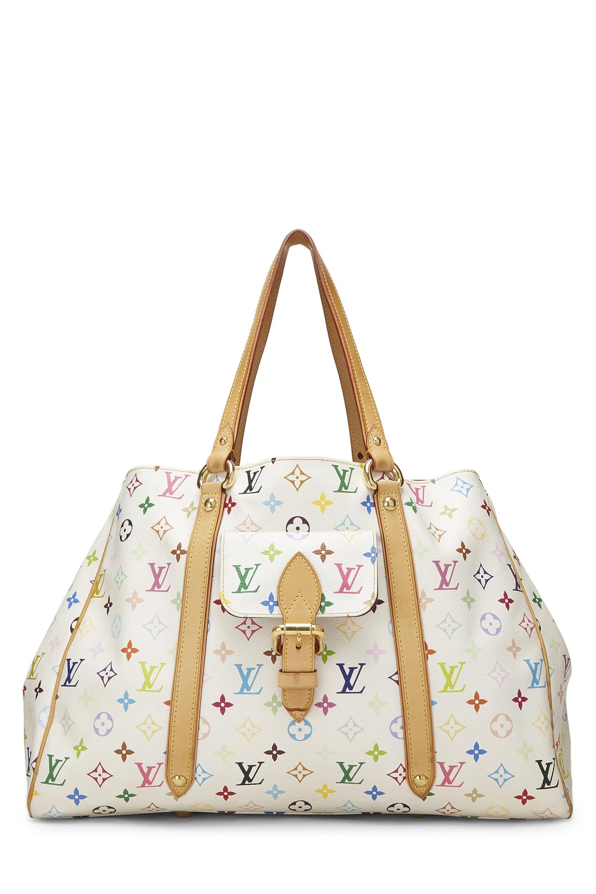 Louis Vuitton,  Takashi Murakami x Louis Vuitton White Monogram Multicolore Aurelia GM, White