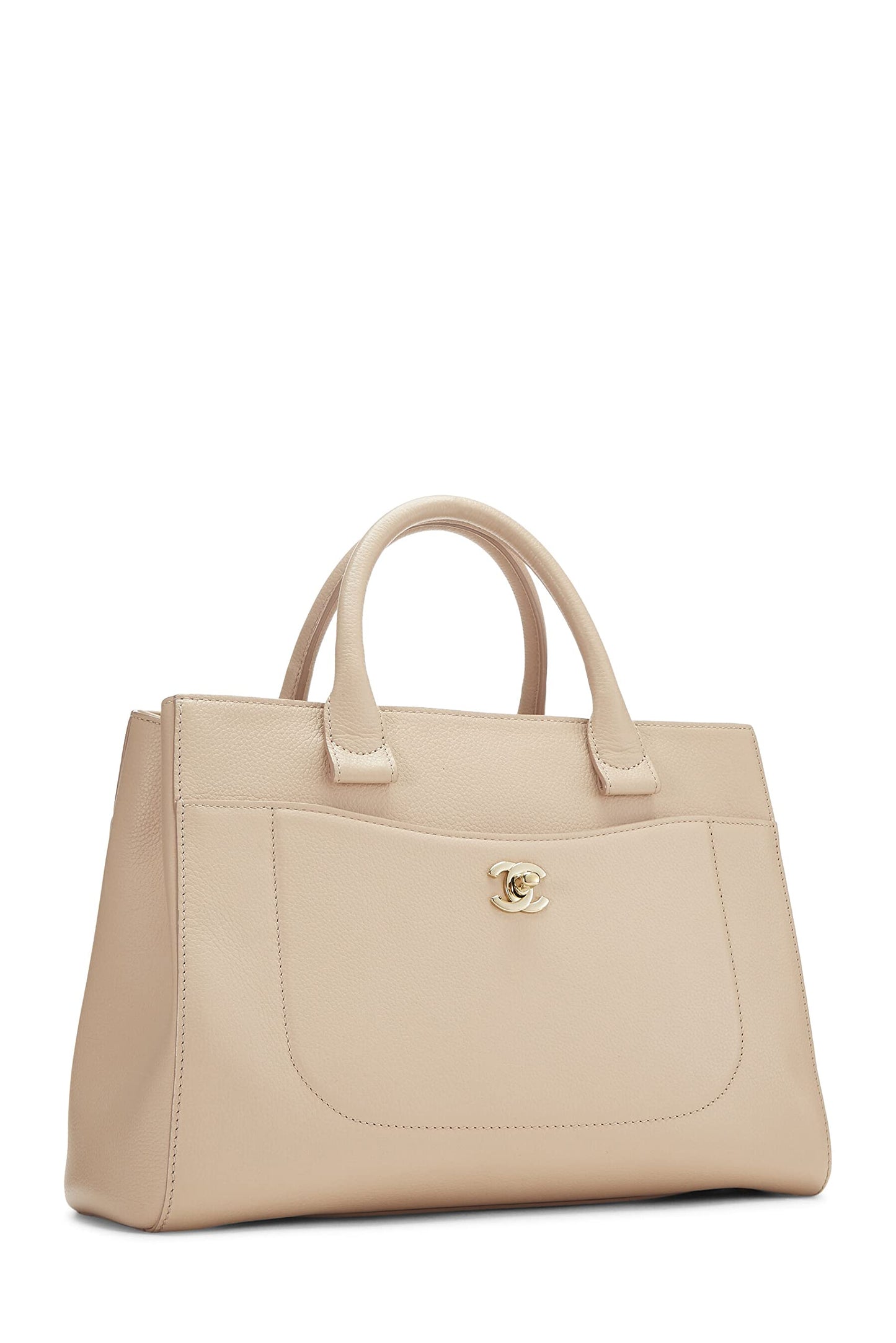 Chanel,  Beige Leather Neo Executive Shopping Tote, Beige
