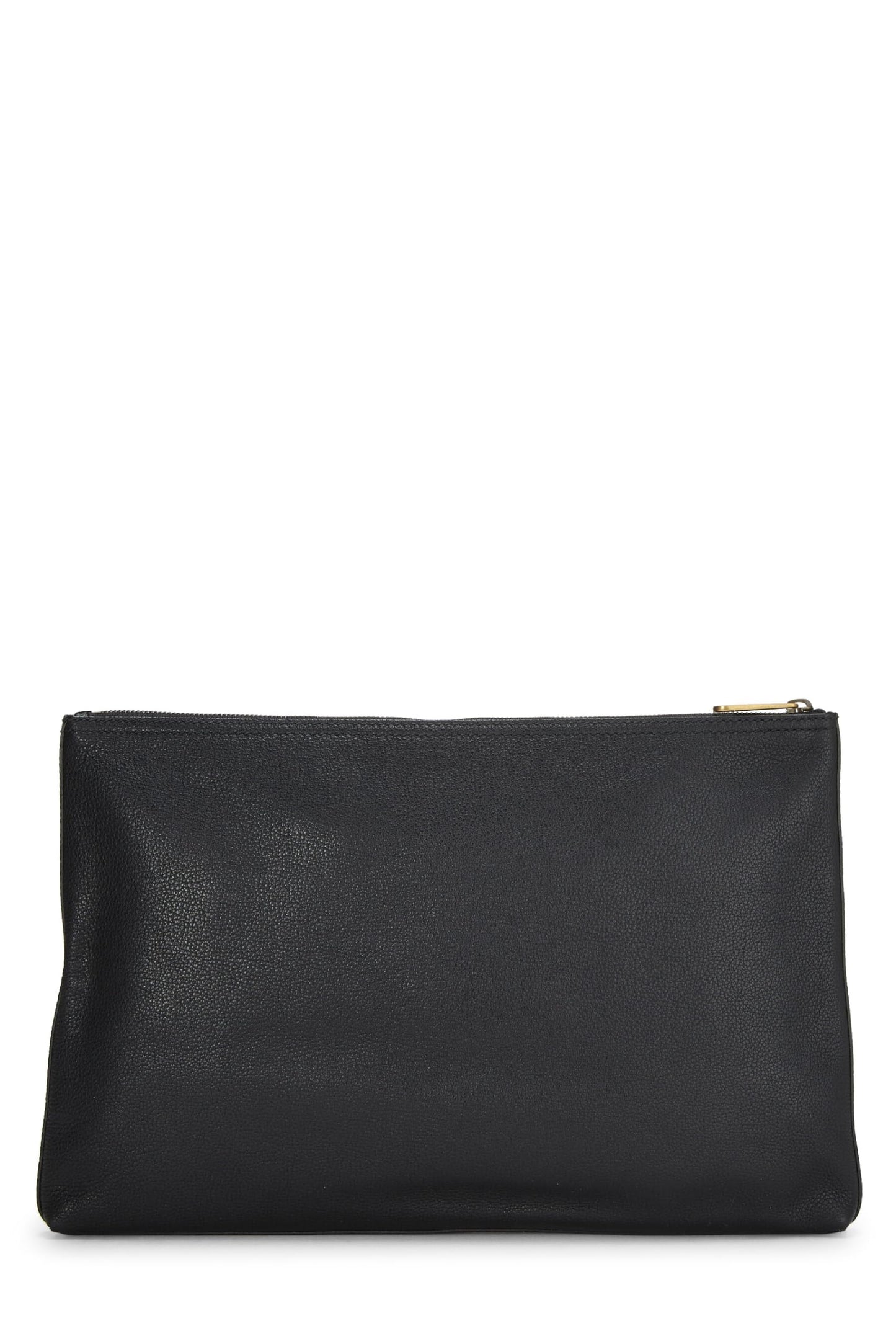 Gucci, Black Leather Logo Print Pouch, Black