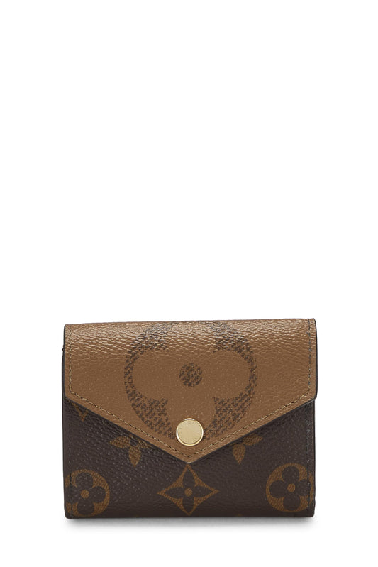 Louis Vuitton,  Monogram Reversed Giant Canvas Zoe Wallet, Brown