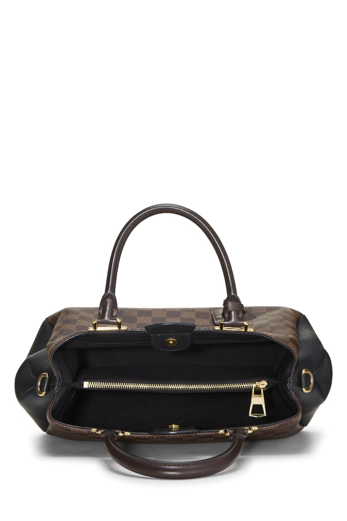 Louis Vuitton,  Damier Ebene Canvas & Black Leather Brittany, Black