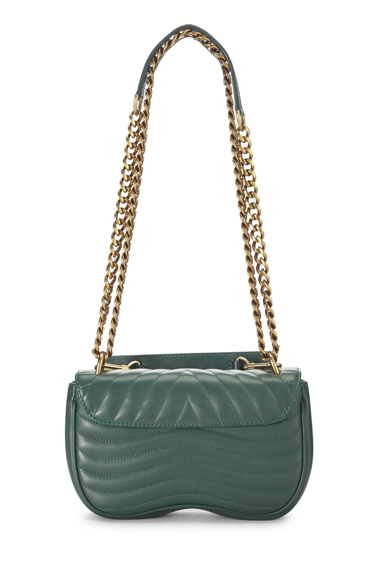 Louis Vuitton,  Green Calfskin Leather New Wave Chain MM, Green