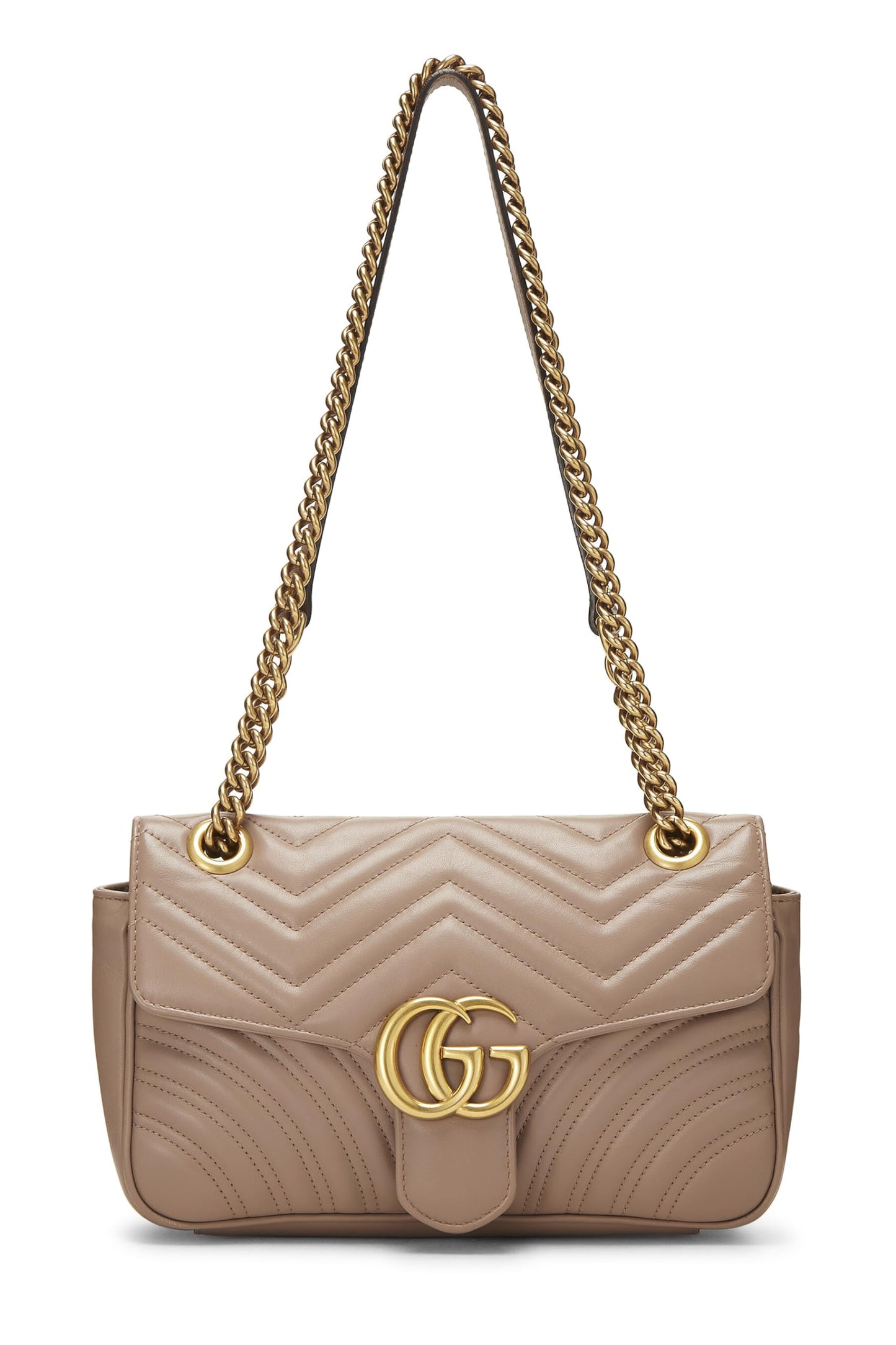 Gucci, Pink Leather GG Marmont Shoulder Bag Small, Pink