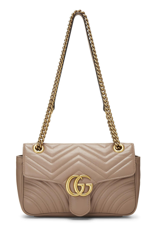 Gucci, Pink Leather GG Marmont Shoulder Bag Small, Pink