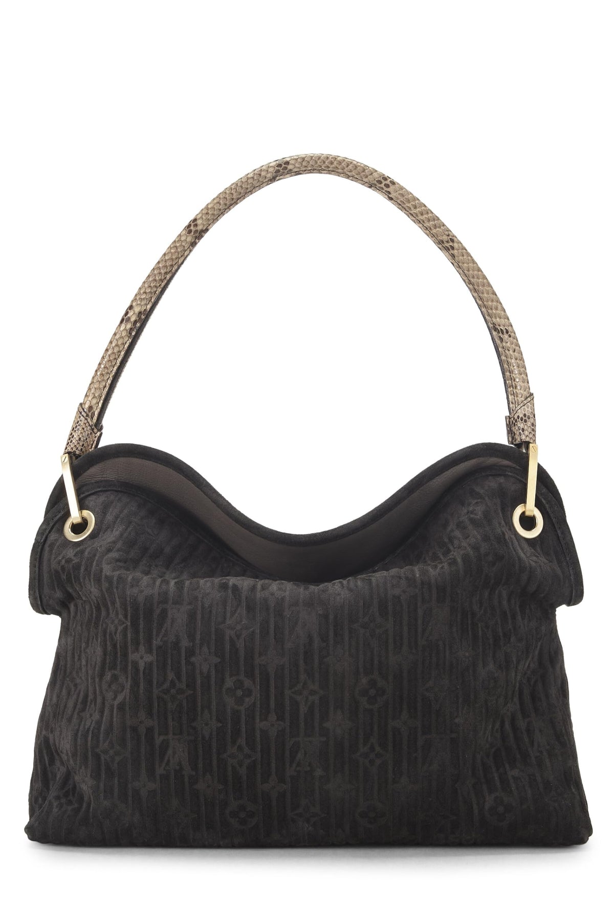 Louis Vuitton,  Black Suede Whisper PM, Black