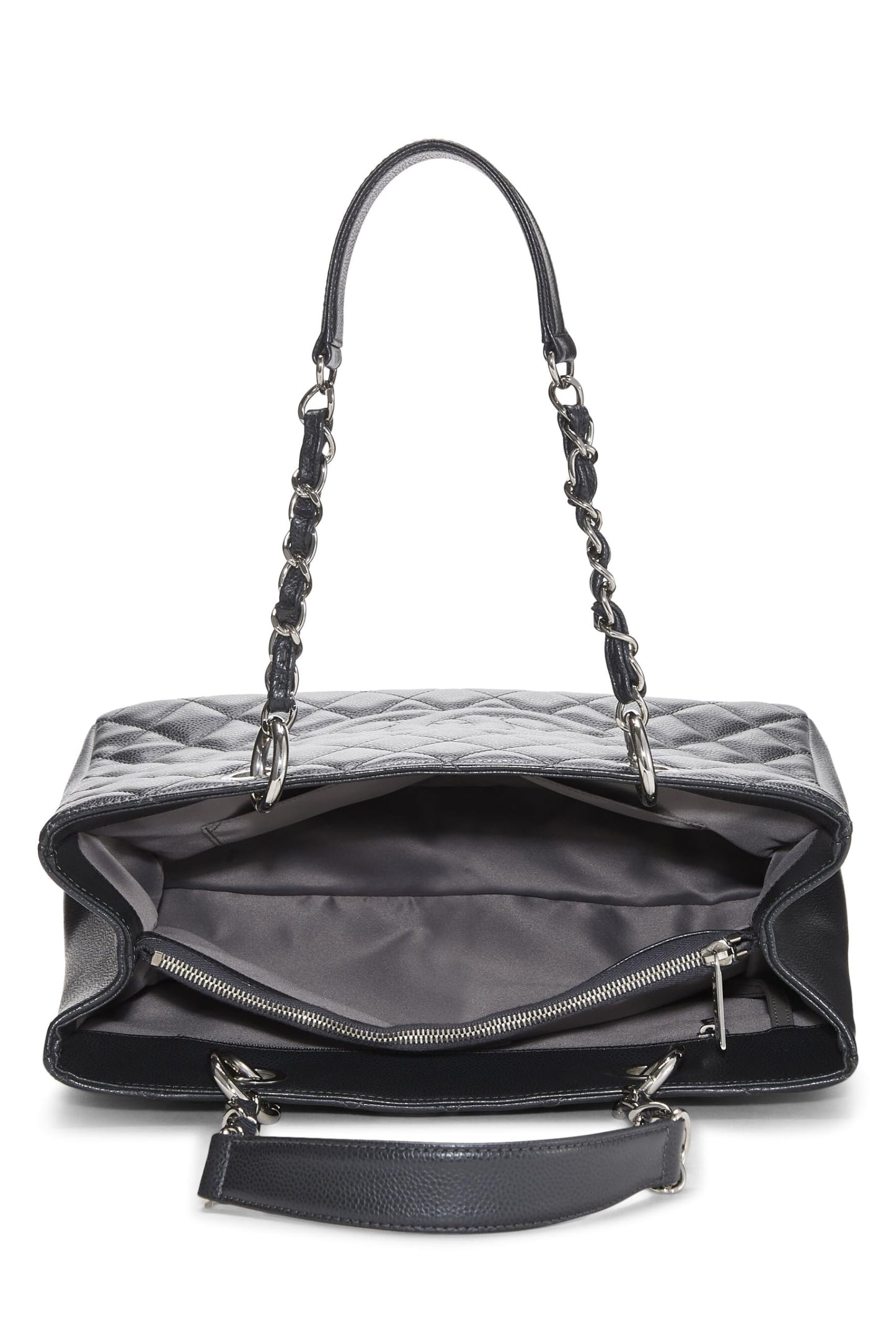 Chanel,  Grey Quilted Caviar Grand Shopping Tote (GST), Grey