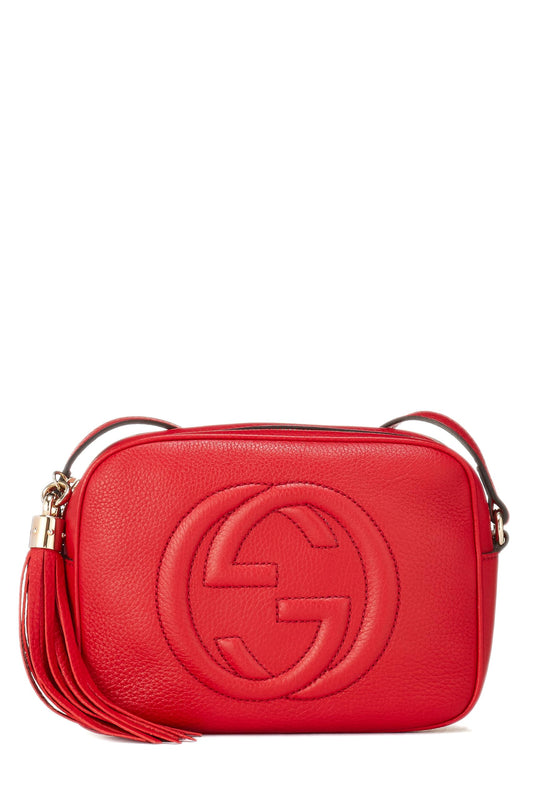 Gucci, Red Grained Leather Soho Disco, Red