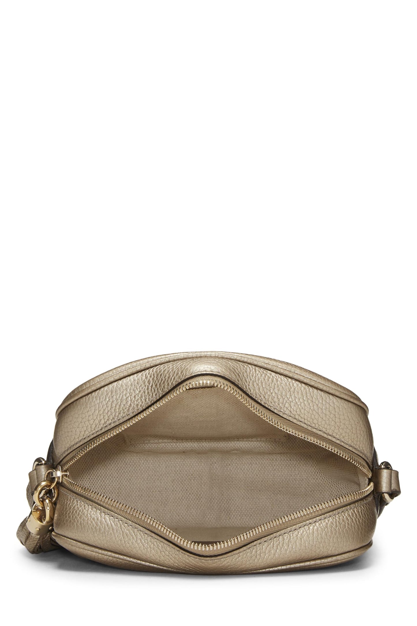 Gucci, Gold Metallic Grained Leather Soho Disco, Gold