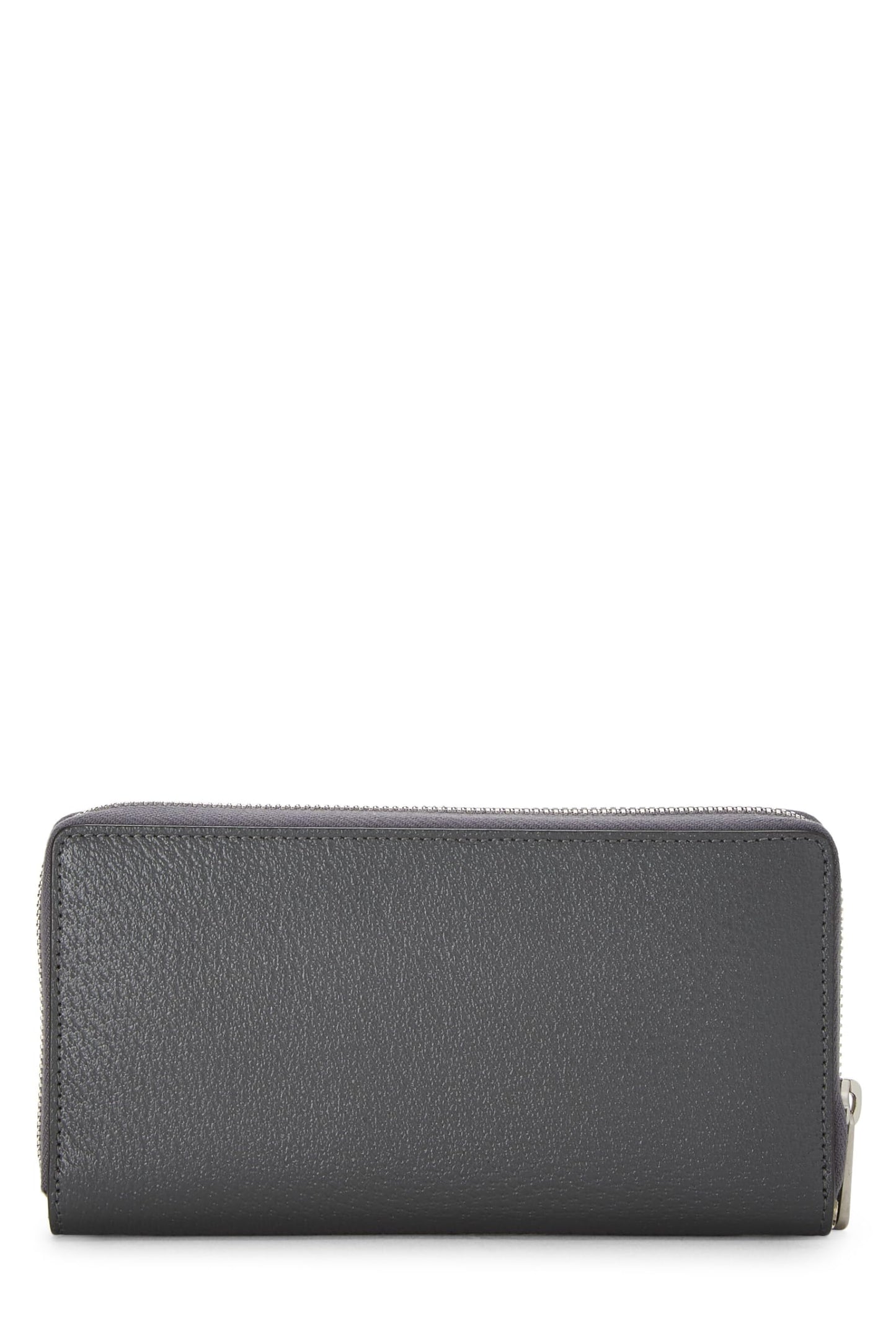 Gucci, Grey Leather & Original GG Supreme Zip Around Wallet, Grey