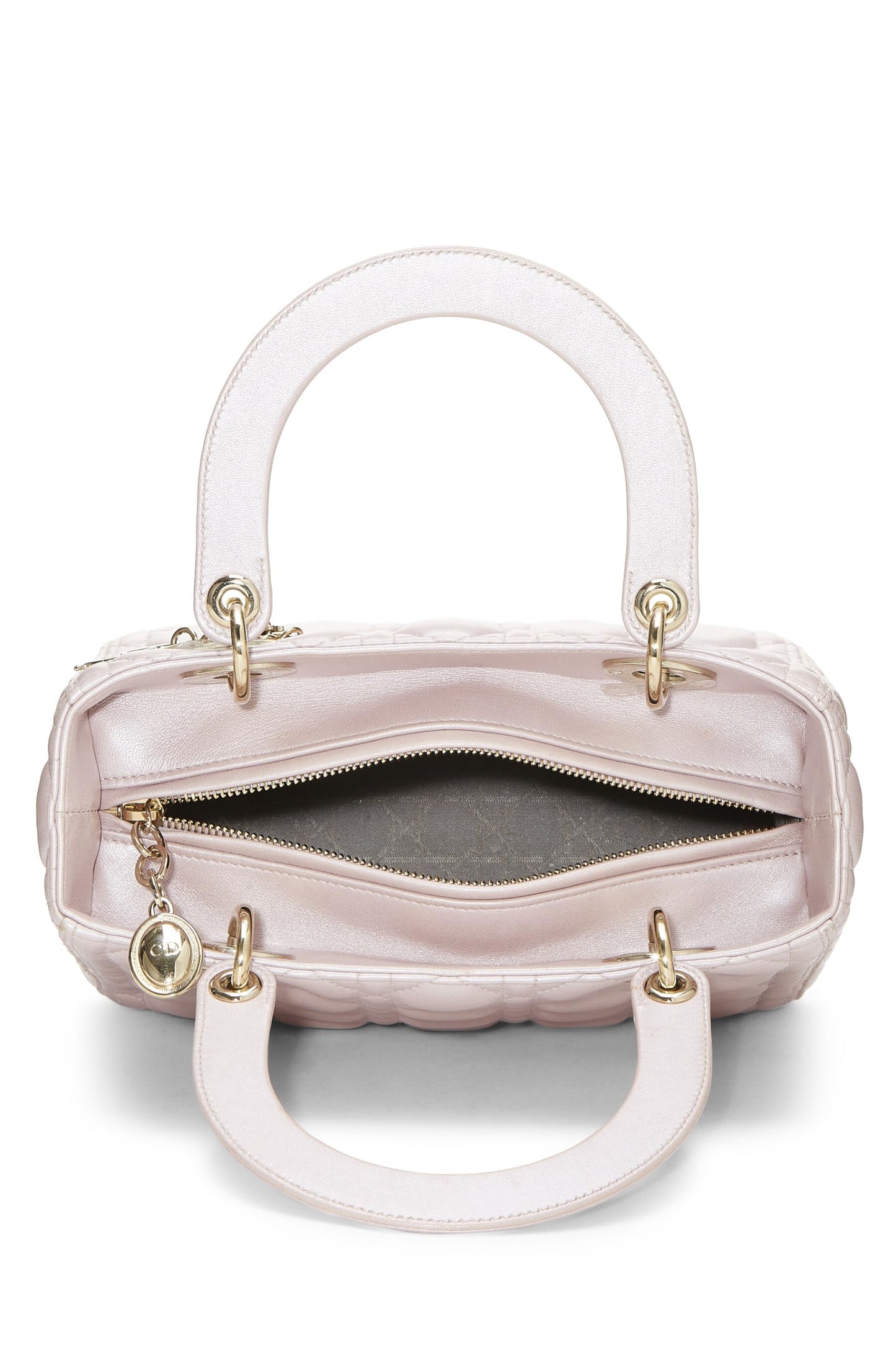 Dior,  Pearly Pink Cannage Quilted Lambskin Lady Dior Medium, Pink