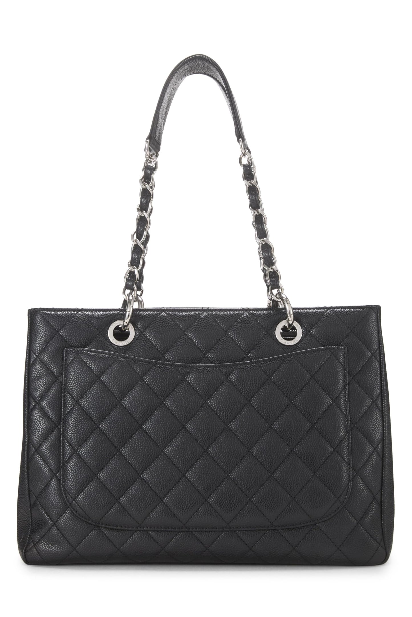 Chanel,  Black Quilted Caviar Grand Shopping Tote (GST), Black