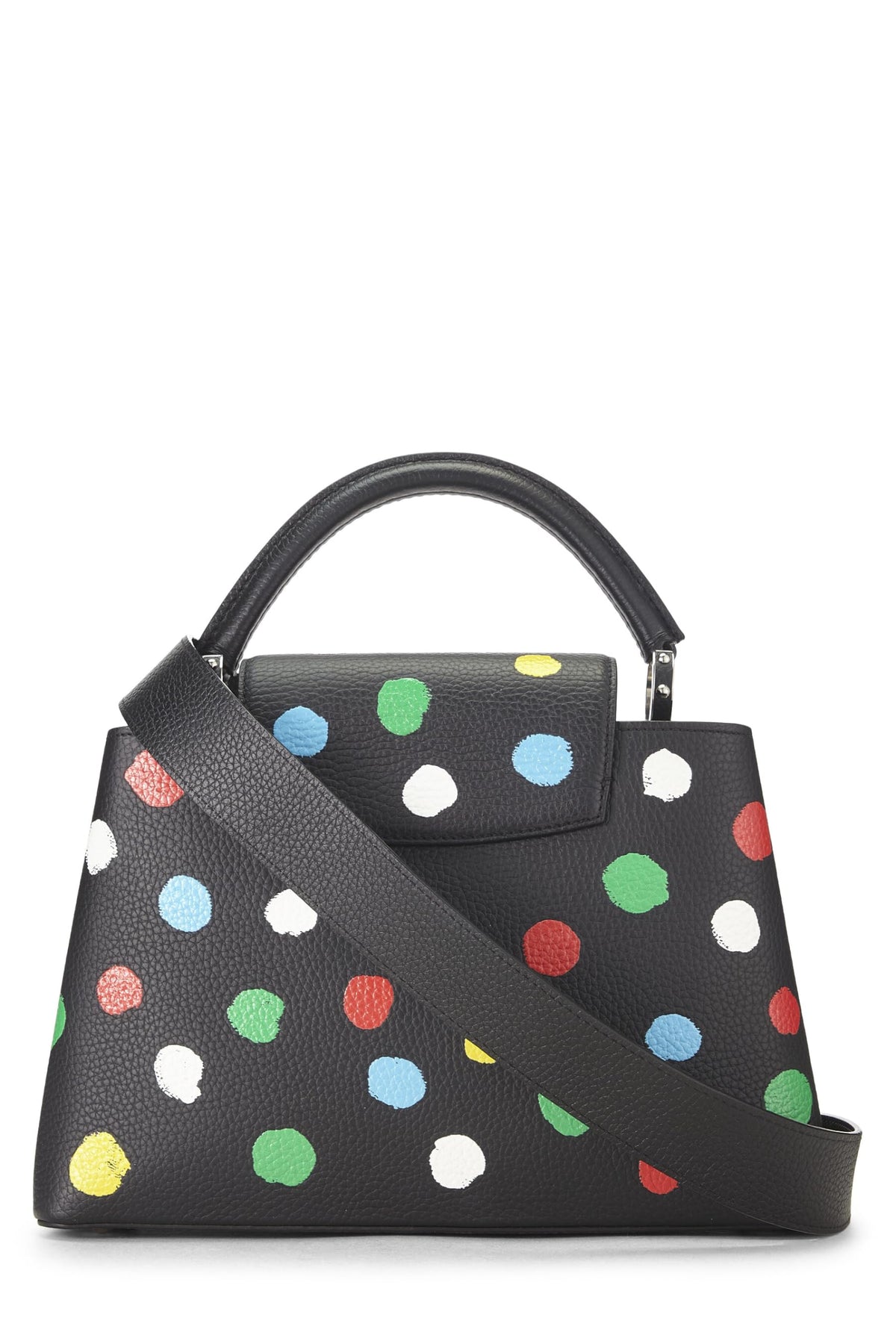 Louis Vuitton,  LV x YK Black & White Taurillon Capucines MM, Black