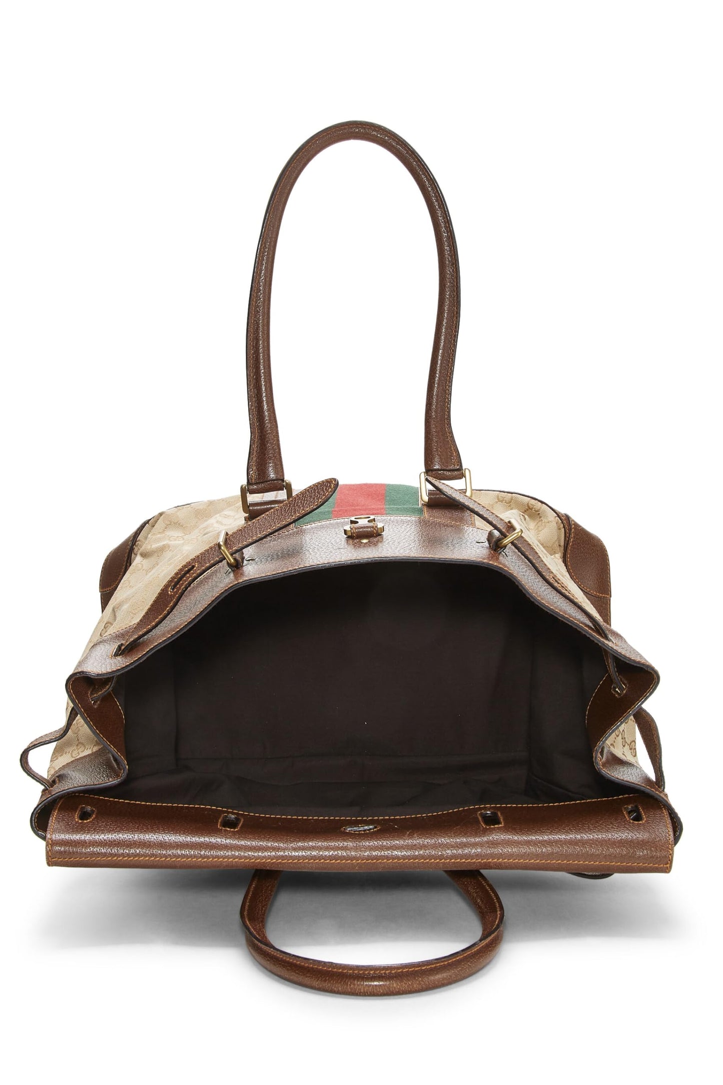 Gucci, Brown Original GG Canvas Web Travel Tote, Brown