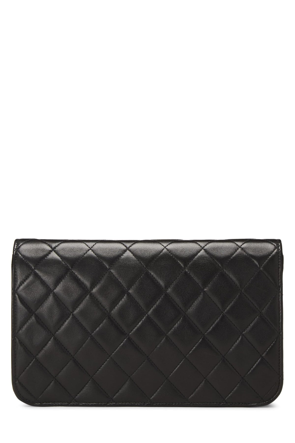 Chanel,  Black Quilted Lambskin Snap Full Flap Small, Black