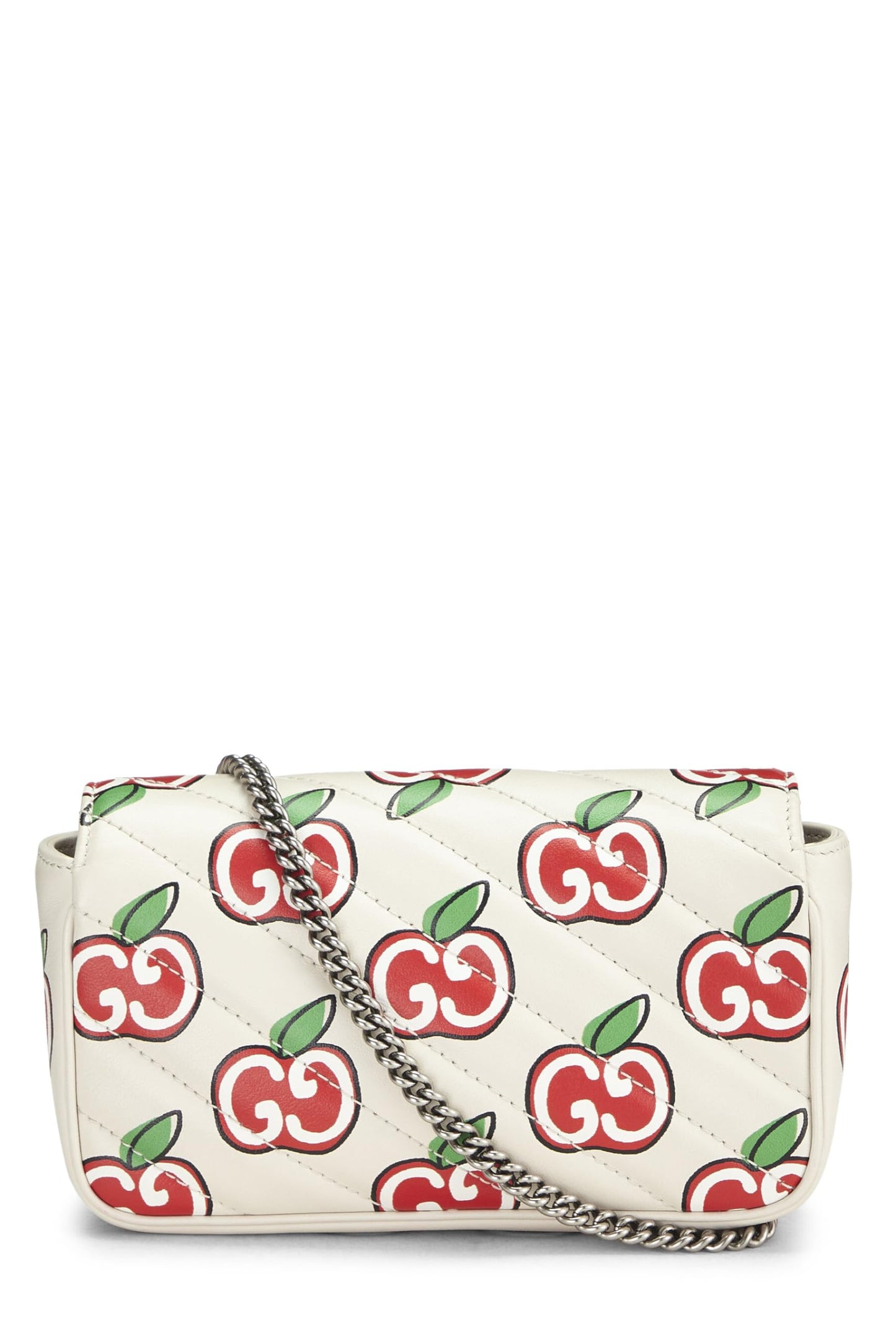 Gucci, White & Multicolor Leather Valentine's Day Marmont Super Mini, White