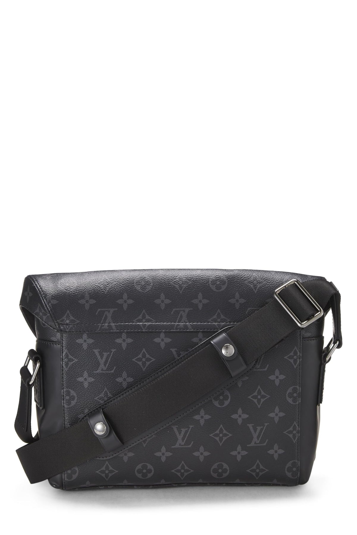 Louis Vuitton,  Black Monogram Eclipse Voyager Messenger PM, Black