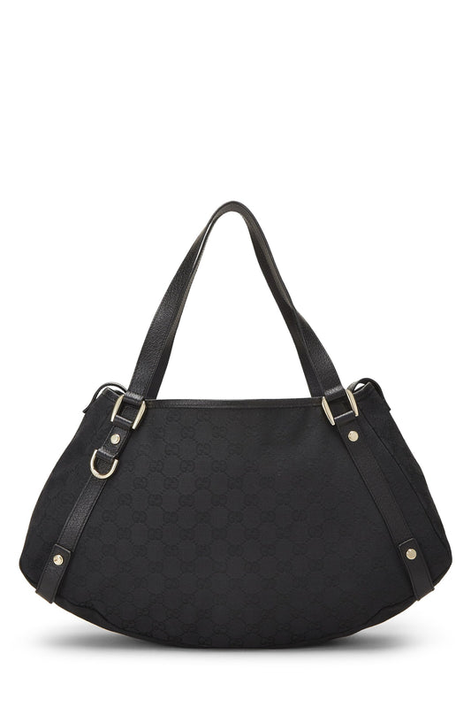 Gucci, Black Original GG Canvas Abbey Tote, Black