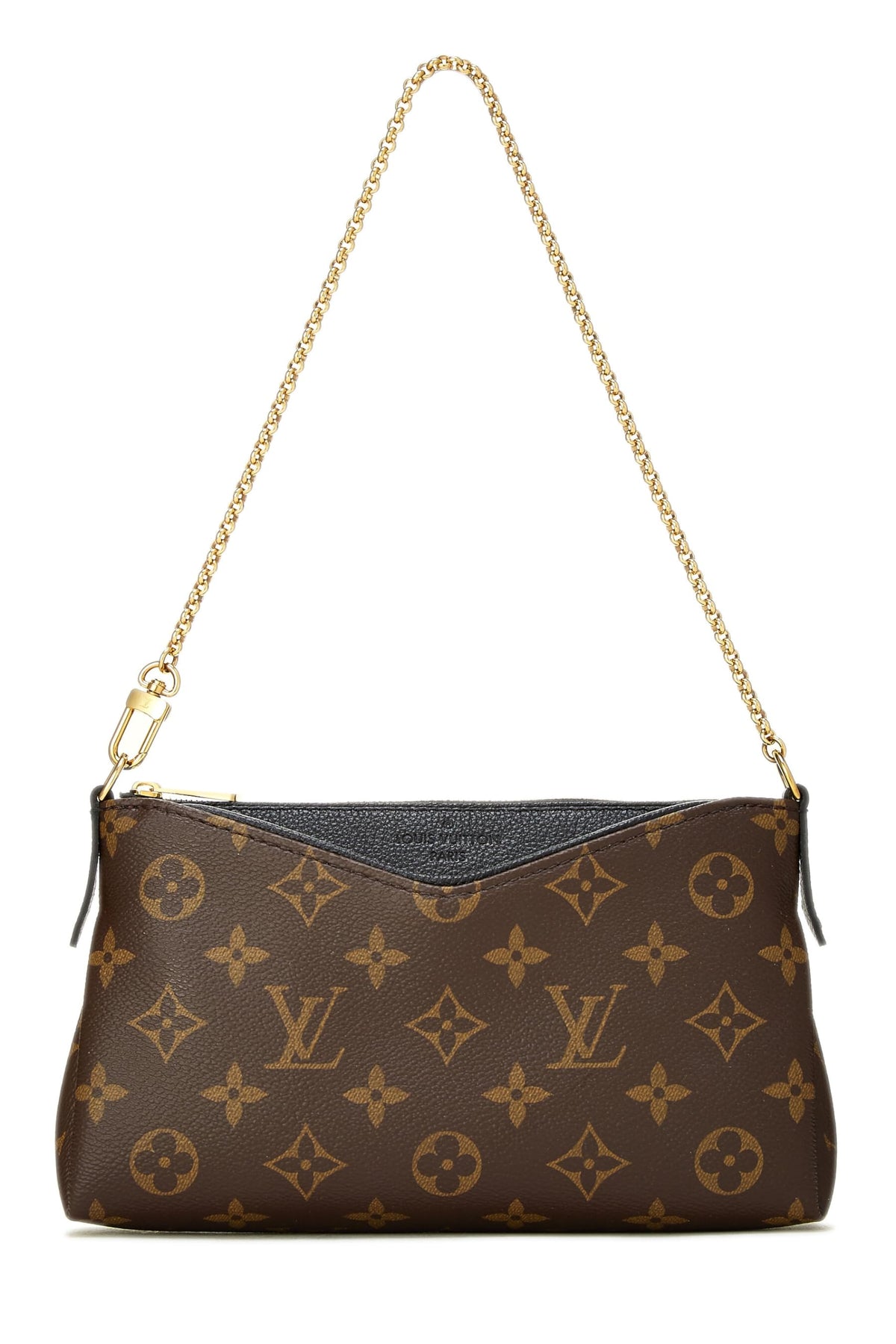 Louis Vuitton,  Black Monogram Canvas Pallas Clutch, Black