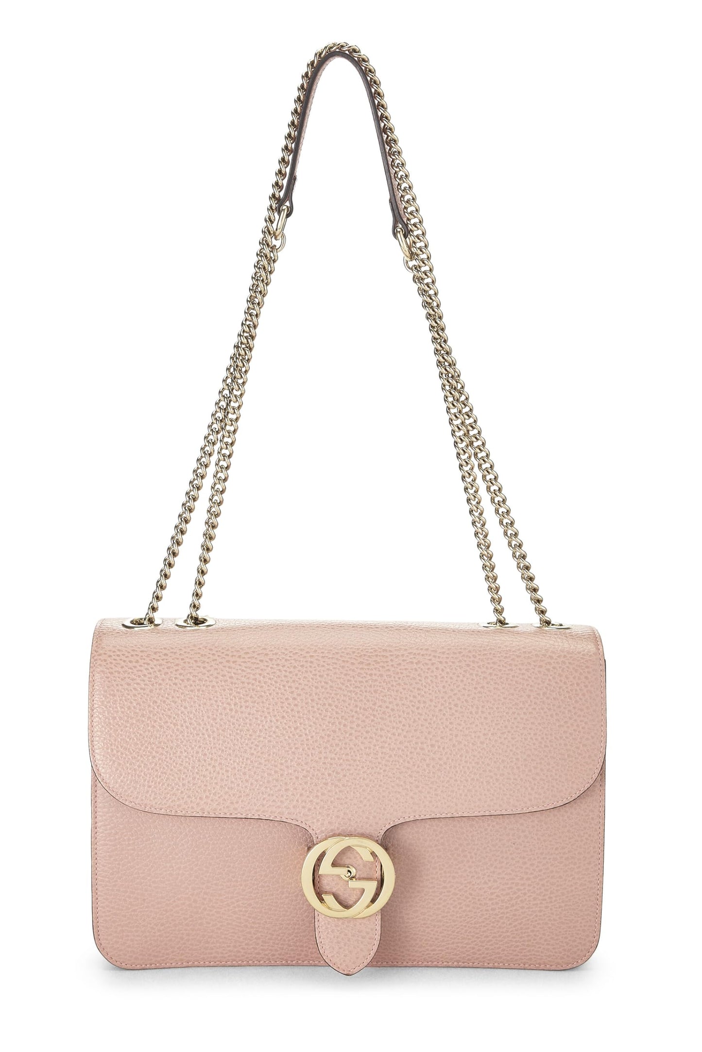 Gucci, Pink Leather Interlocking GG Crossbody Bag, Pink