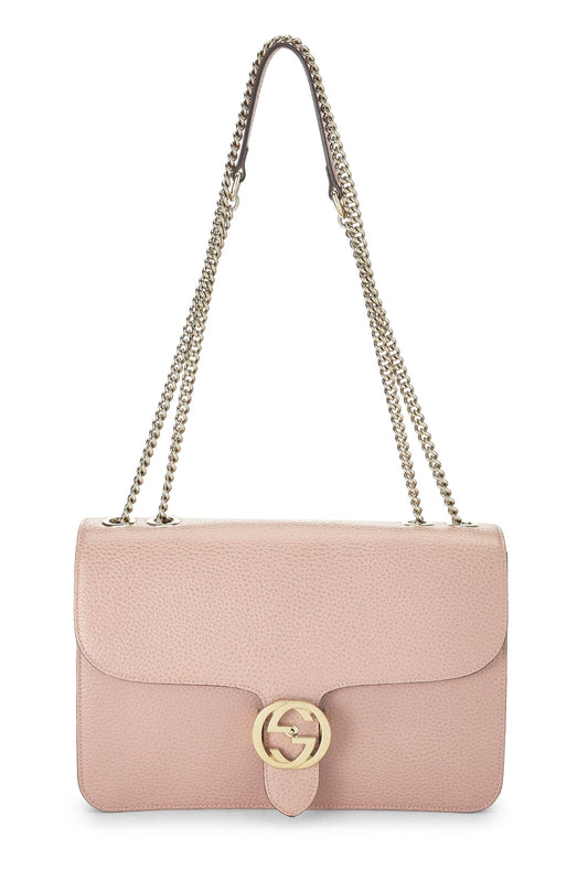 Gucci, Pink Leather Interlocking GG Crossbody Bag, Pink