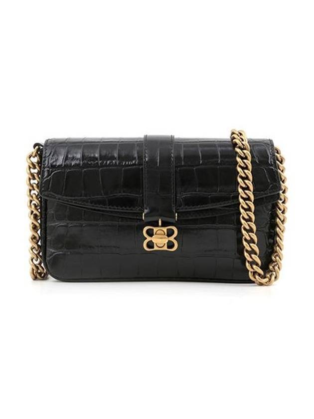 Luxury Balenciaga  BB Logo Buckle Flap XS Shoulder Bag Black