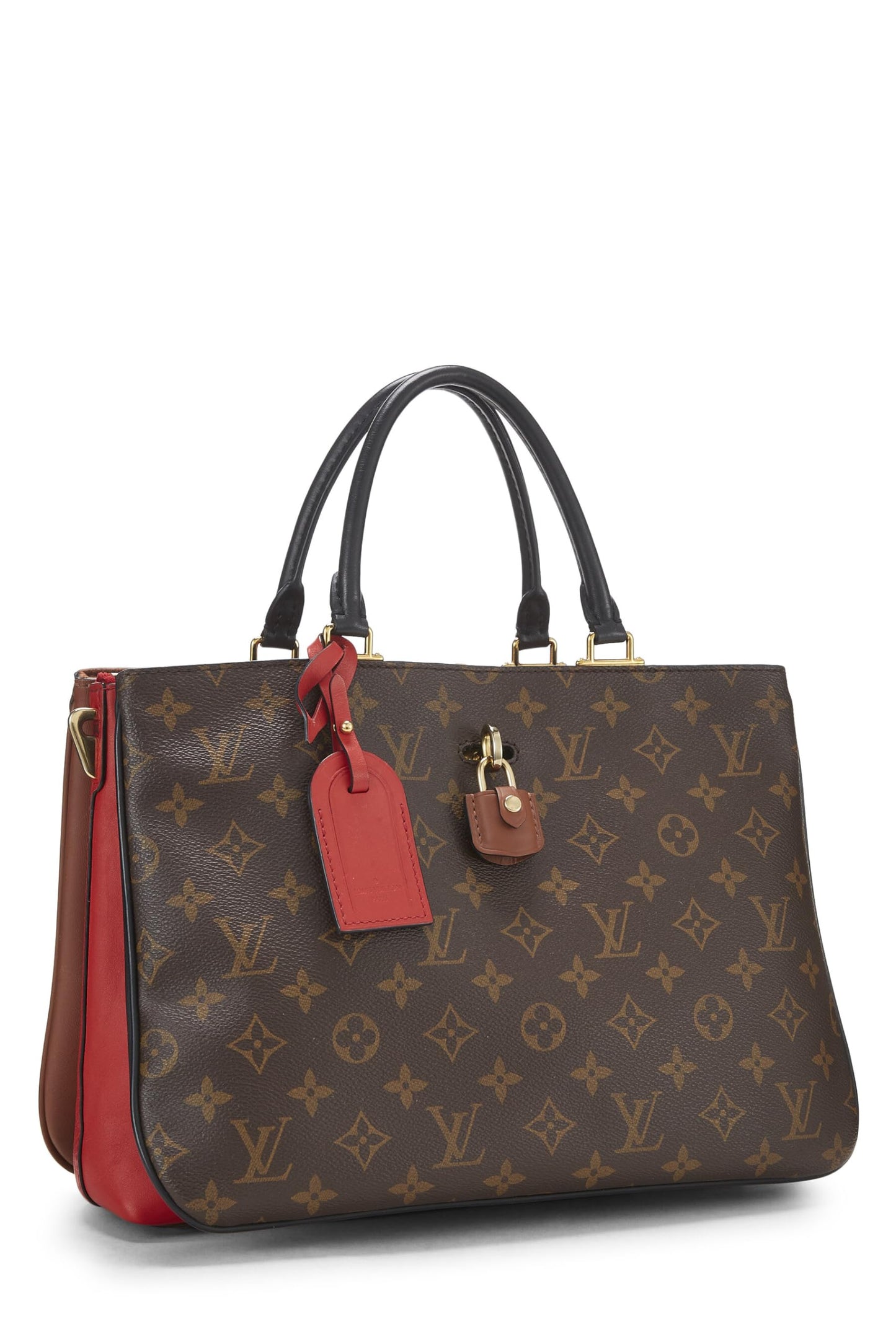Louis Vuitton,  Red Monogram Millefeuille Tote, Brown