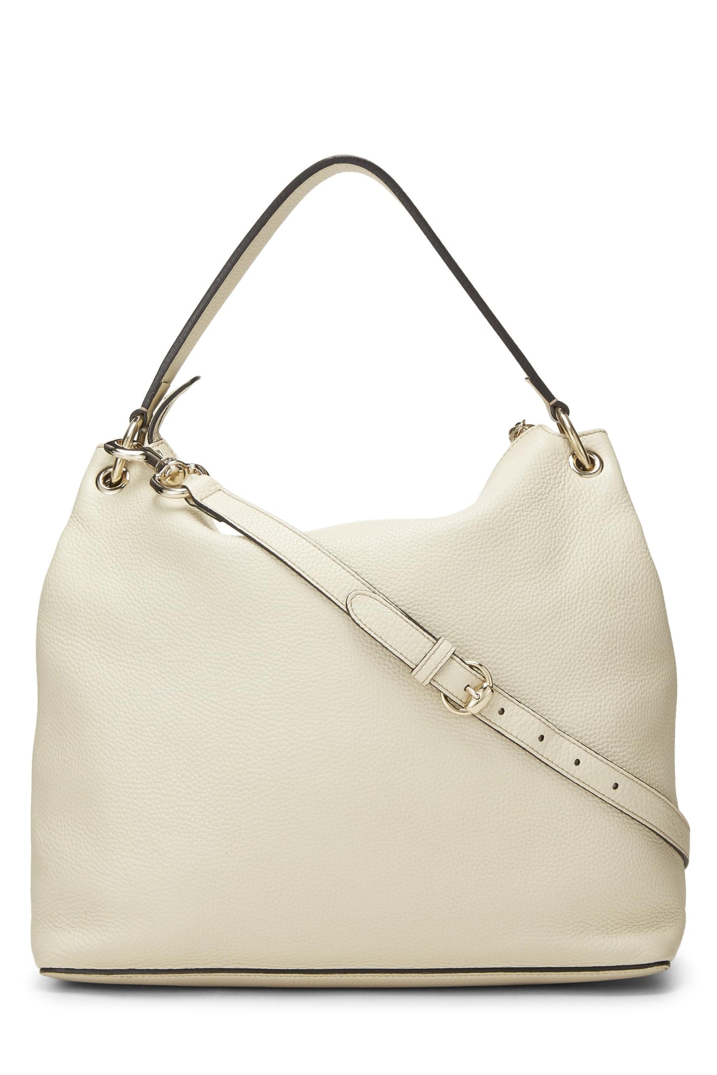 Gucci, White Leather Soho Convertible Hobo, White