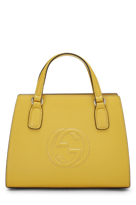 Gucci, Yellow Grained Leather Soho Handbag, Yellow